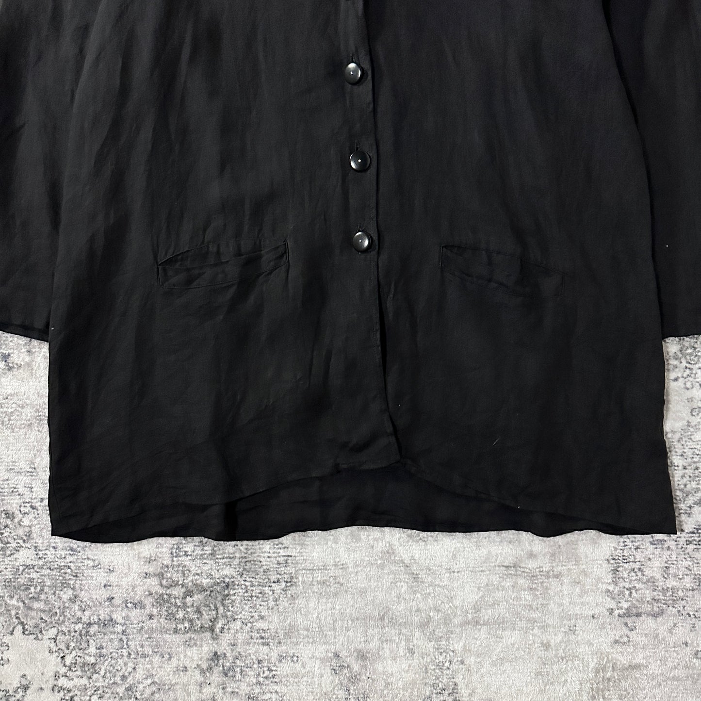 FLAX  Linen Black Shirt Jacket Medium