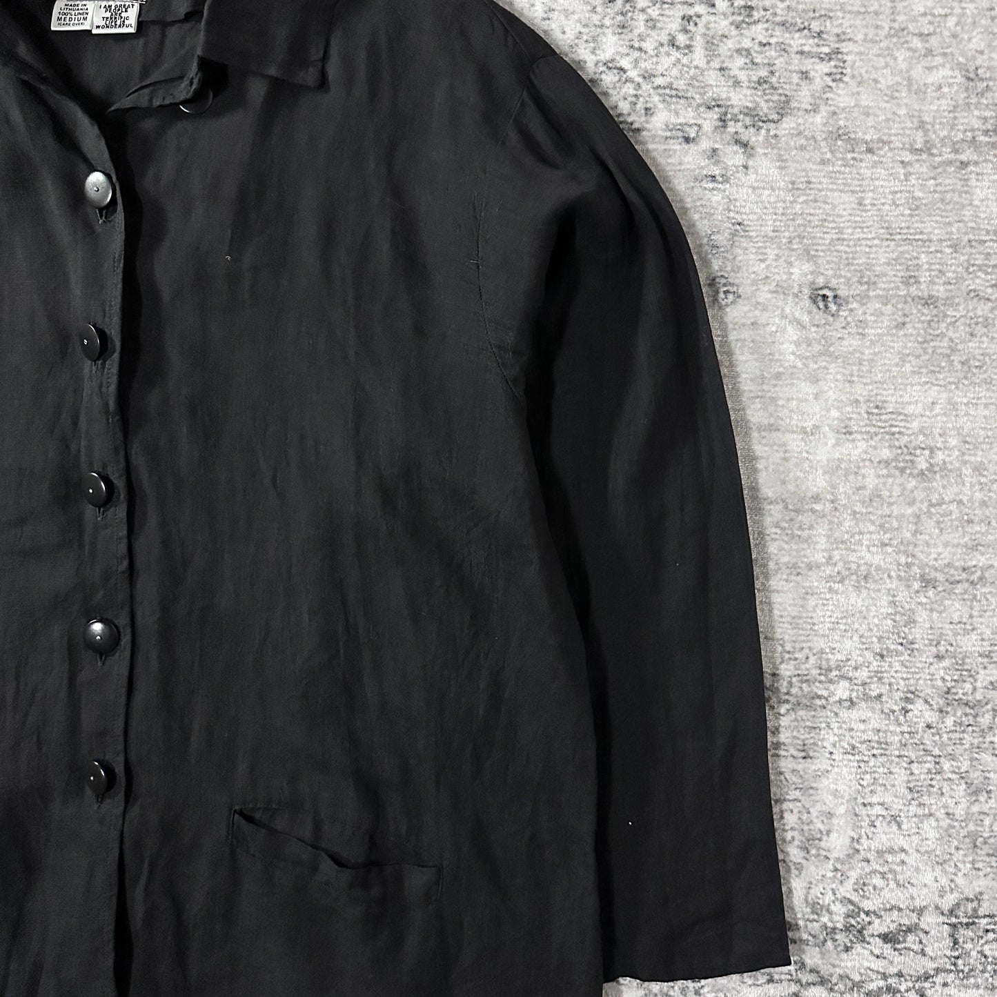 FLAX  Linen Black Shirt Jacket Medium