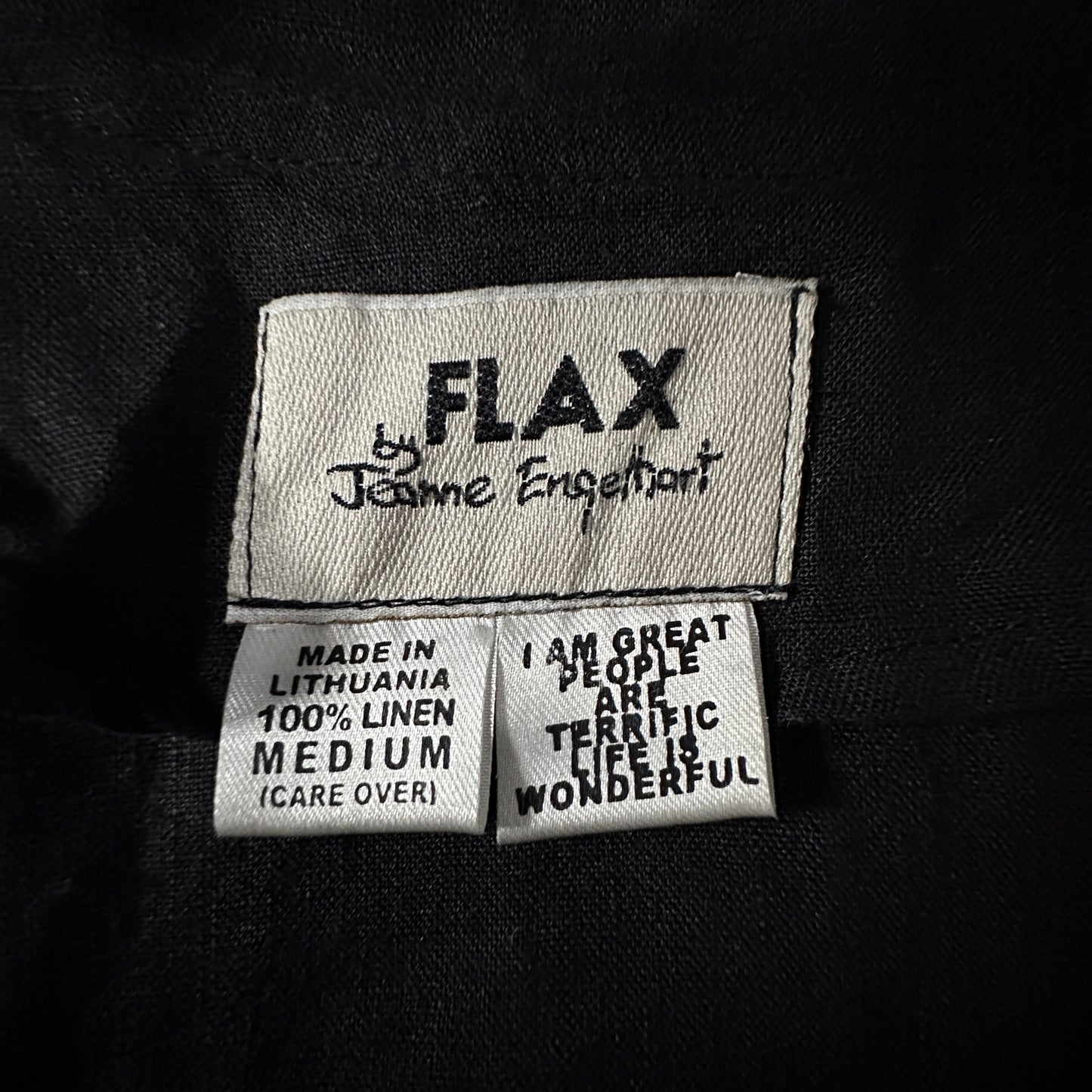FLAX  Linen Black Shirt Jacket Medium