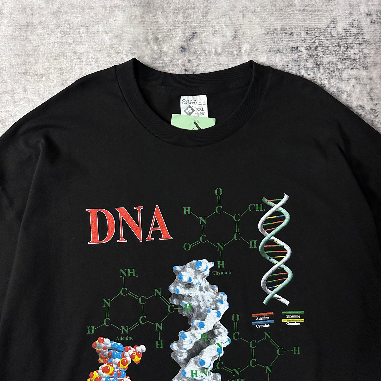 Cotton Expressions DNA The Code of Life Black Graphic T-Shirt XXL
