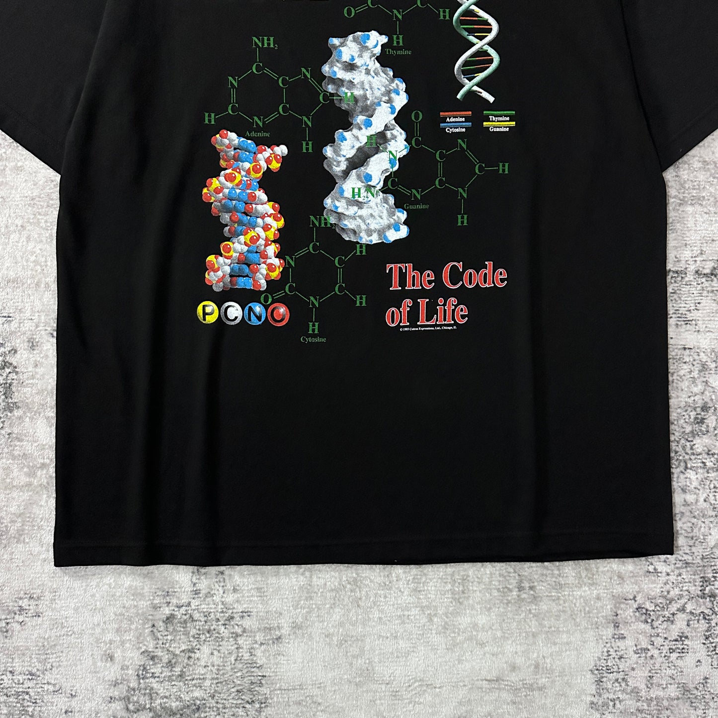 Cotton Expressions DNA The Code of Life Black Graphic T-Shirt XXL