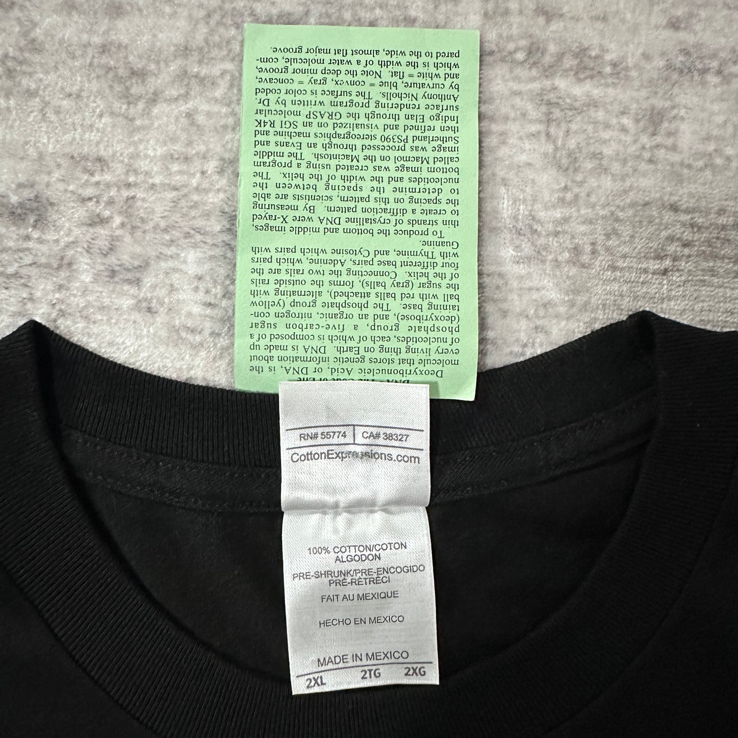 Cotton Expressions DNA The Code of Life Black Graphic T-Shirt XXL