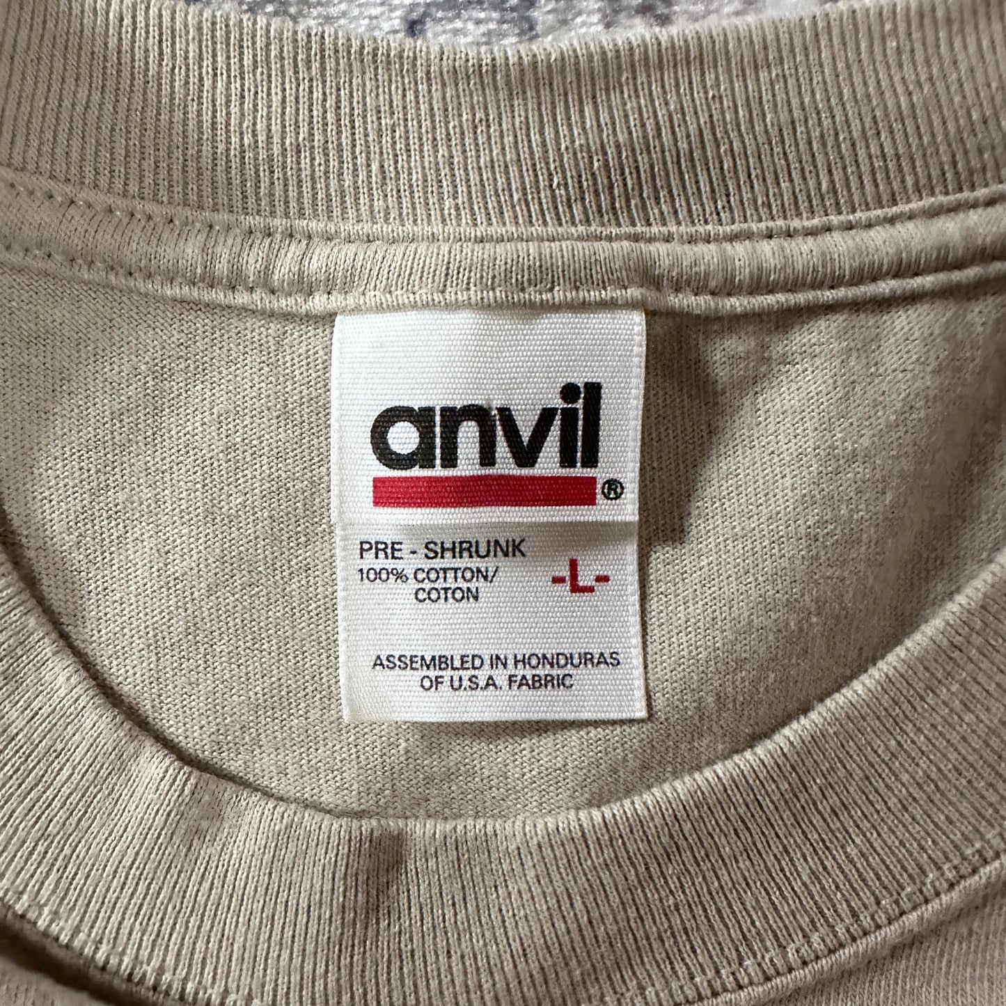 Wine-Stein Cotton Graphic T-Shirt L Beige