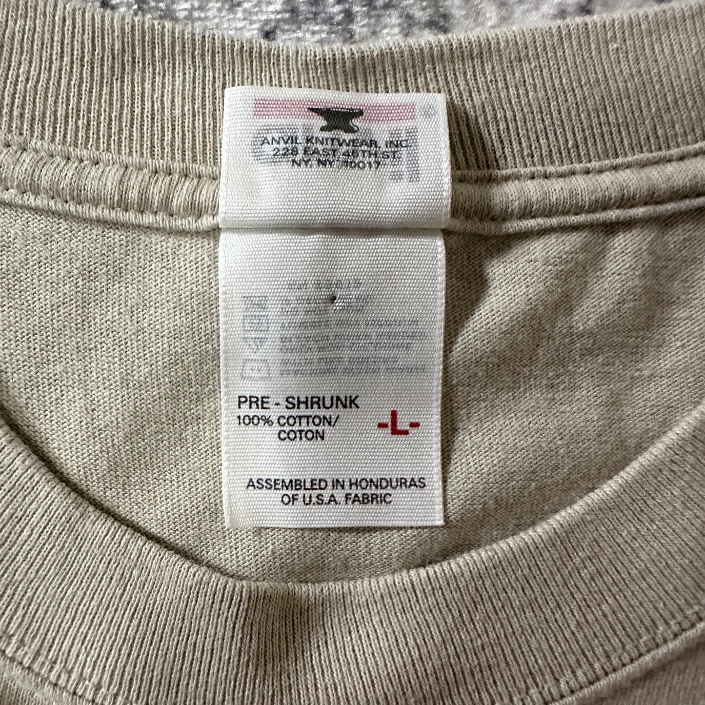 Wine-Stein Cotton Graphic T-Shirt L Beige