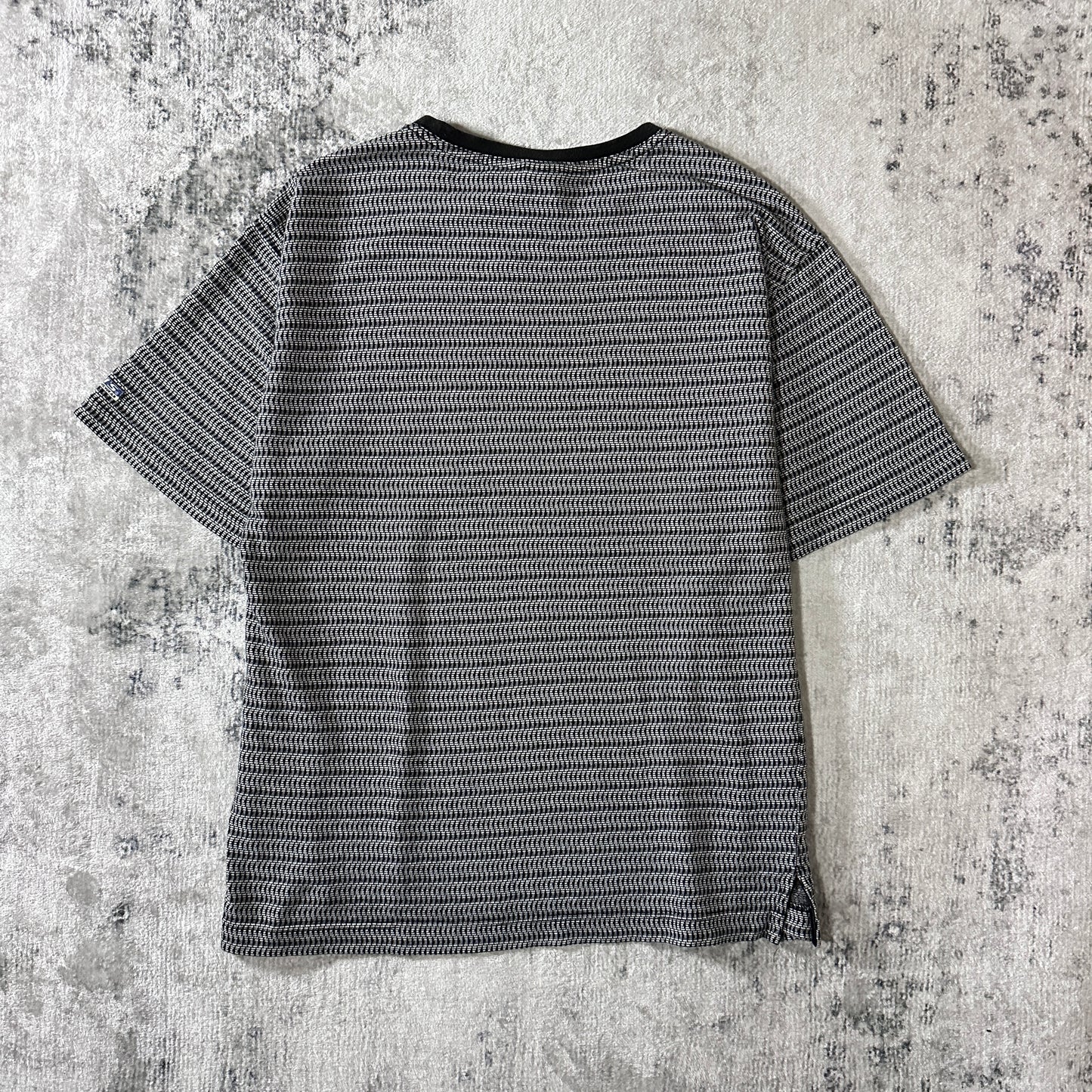 Patterned Ringer T-Shirt XL Black White