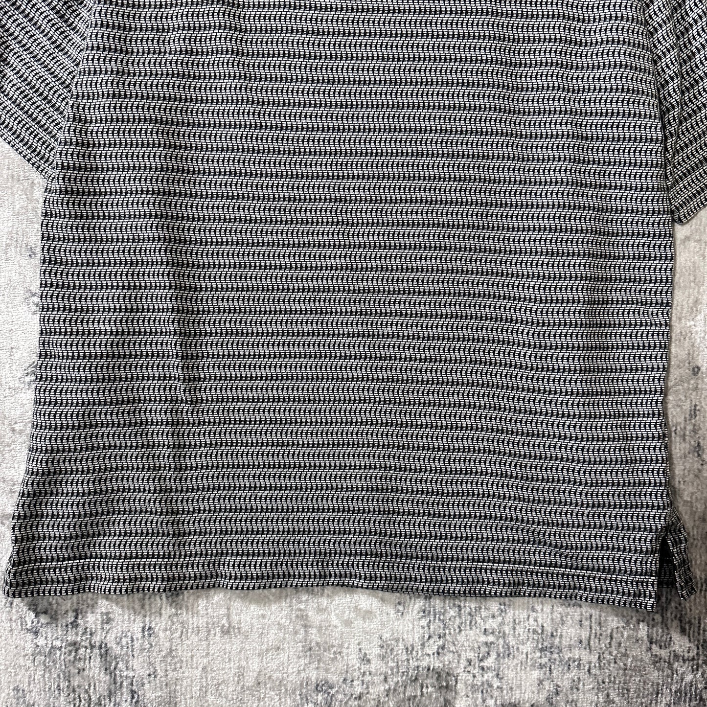 Patterned Ringer T-Shirt XL Black White