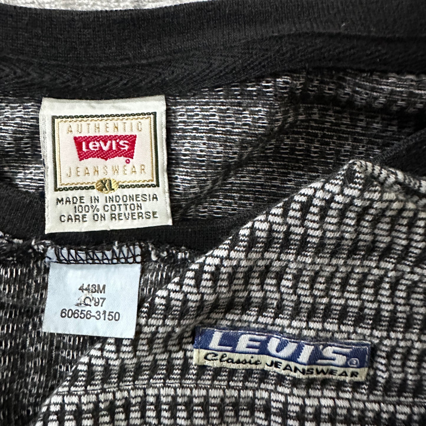 Patterned Ringer T-Shirt XL Black White
