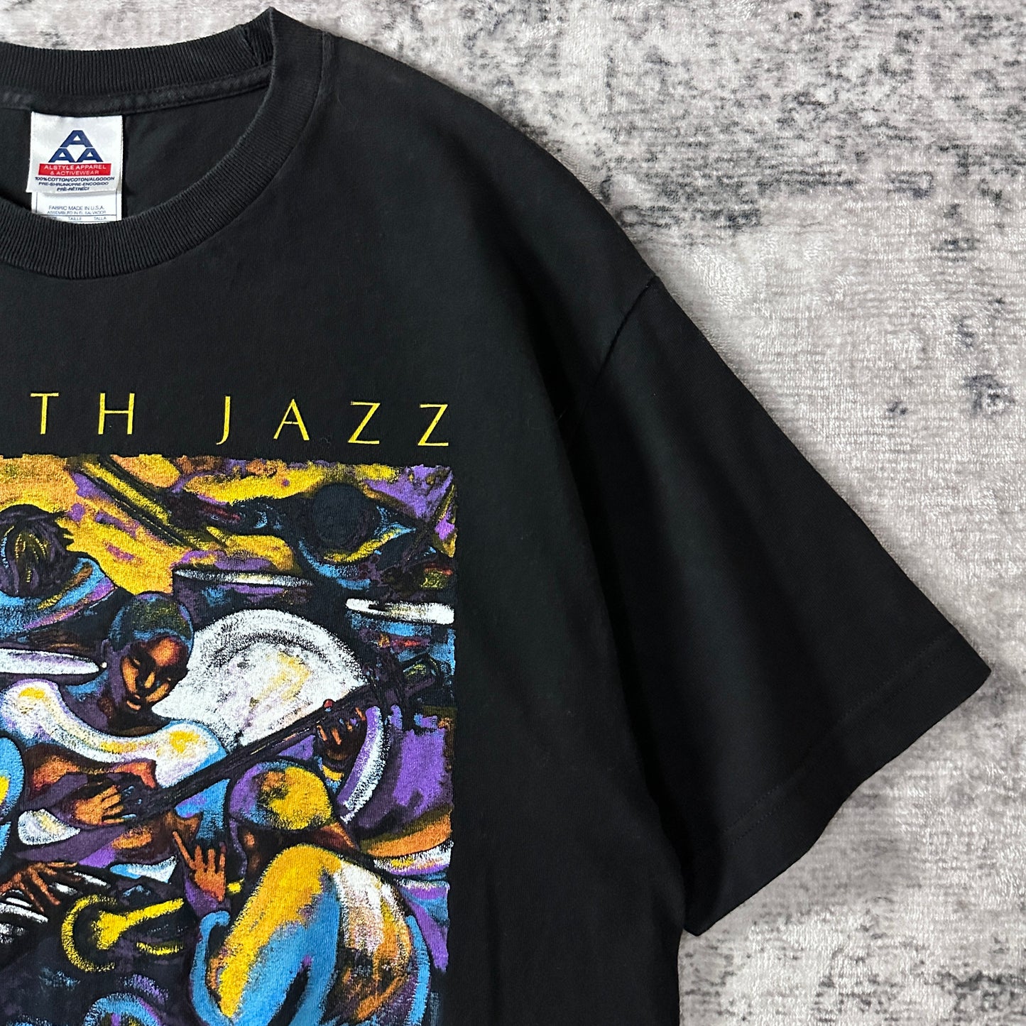 Smooth Jazz New Orleans Art Graphic T-Shirt L Black MARGARET SLADE KELLEY