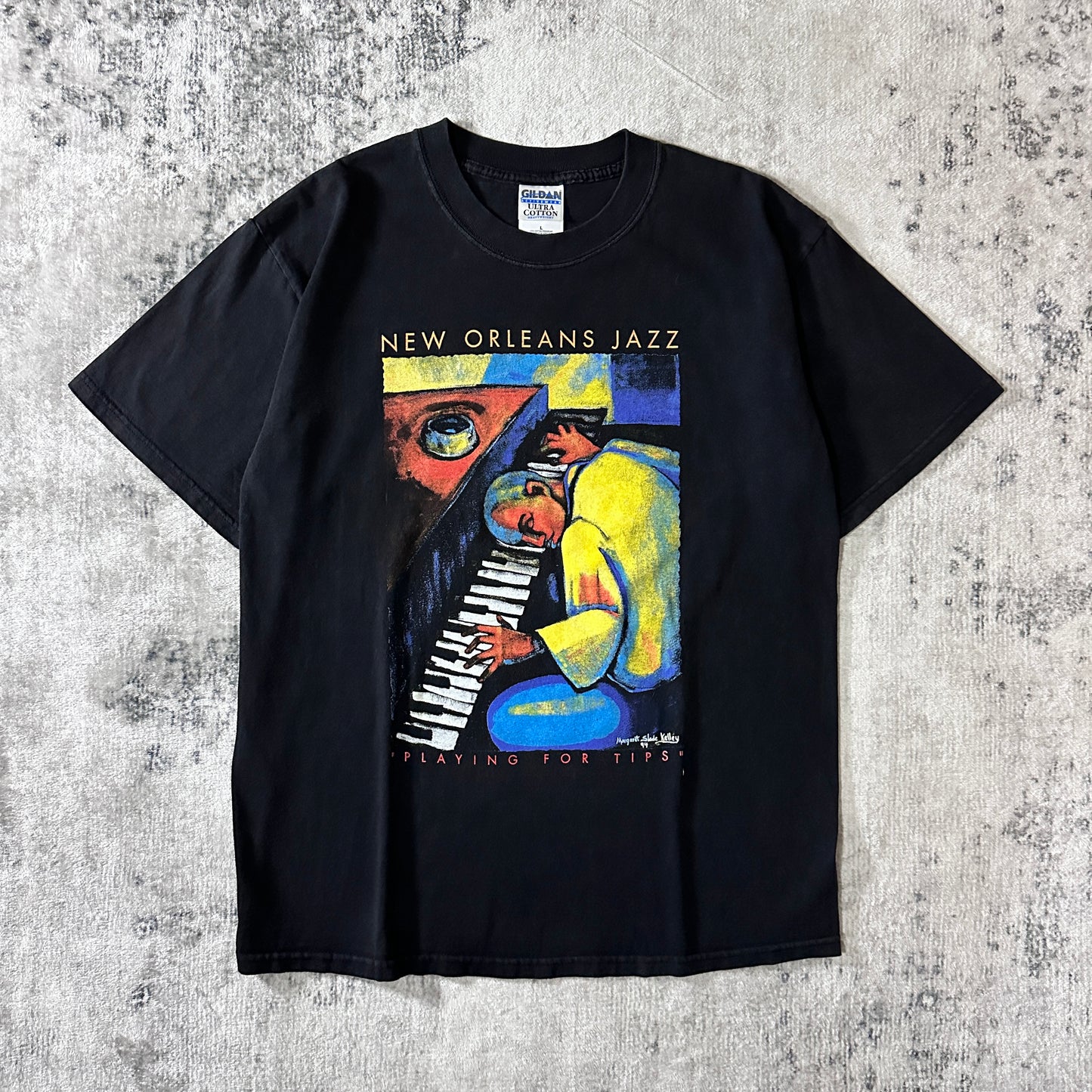 Margaret Slade KelleyNew Orleans Jazz Graphic T-Shirt L Black