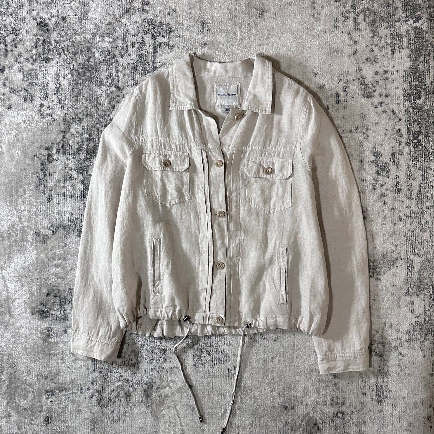 Linen Drawstring Jacket L/G Natural