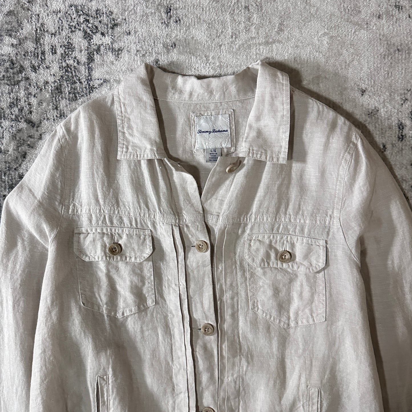 Linen Drawstring Jacket L/G Natural
