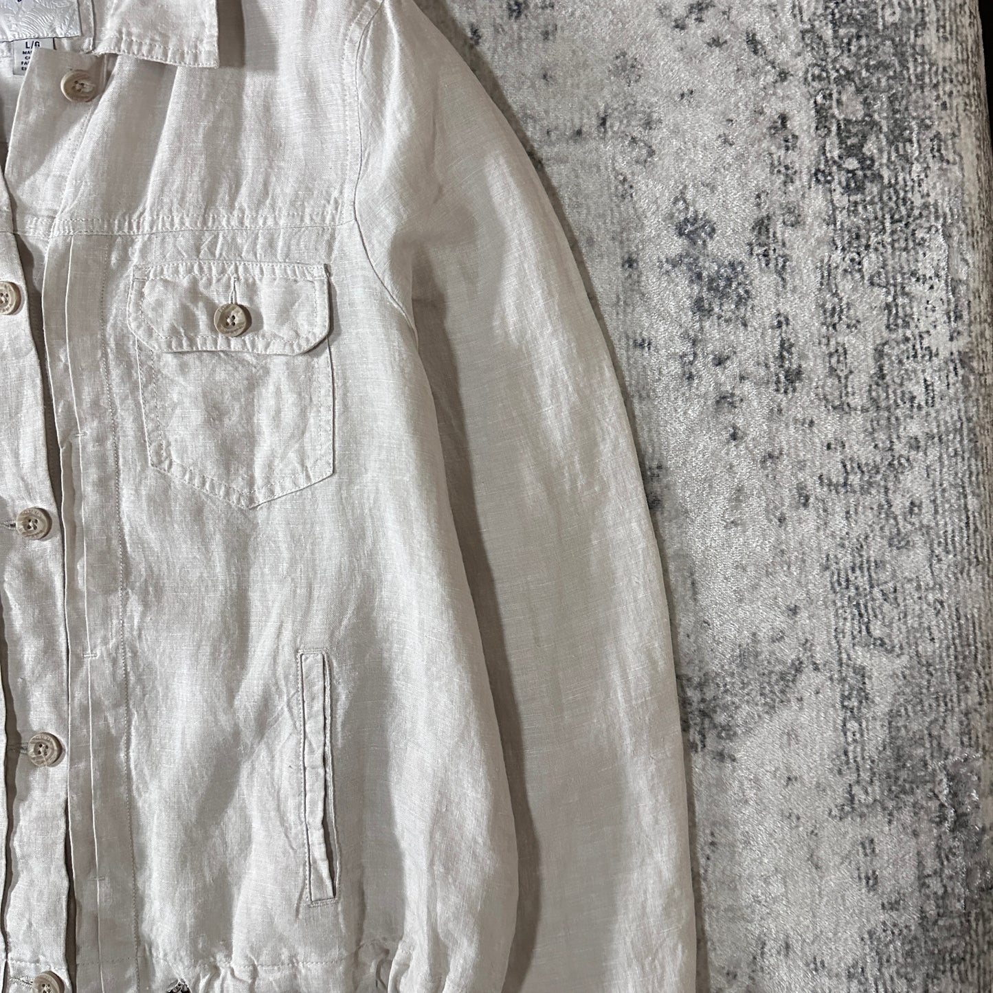 Linen Drawstring Jacket L/G Natural