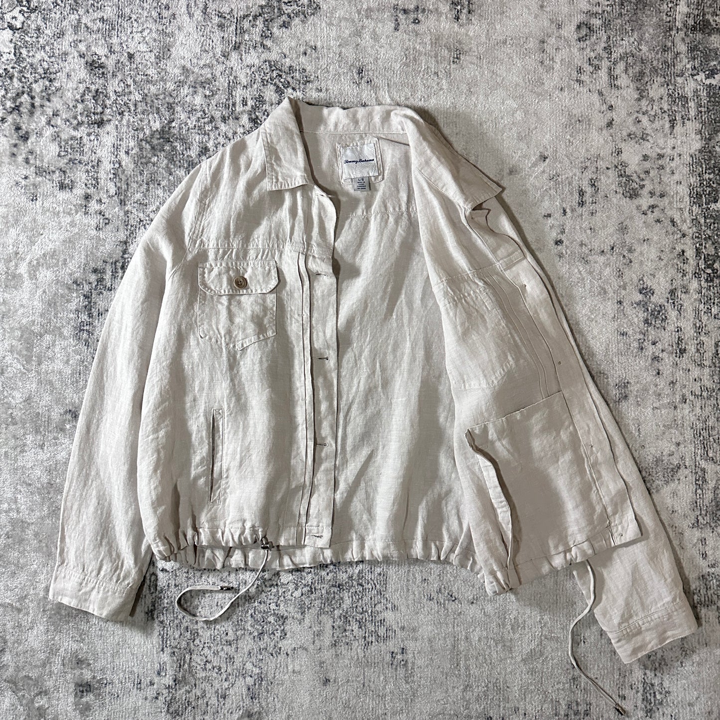 Linen Drawstring Jacket L/G Natural