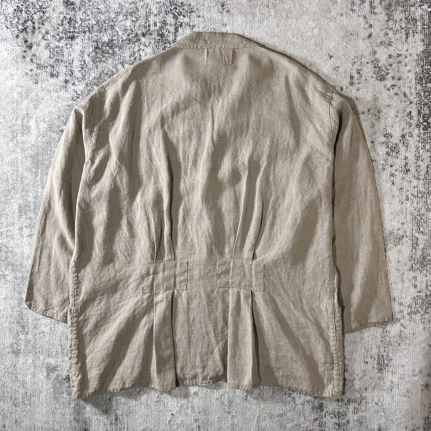 FLAX Linen Jacket Large Natural Beige Made in USA