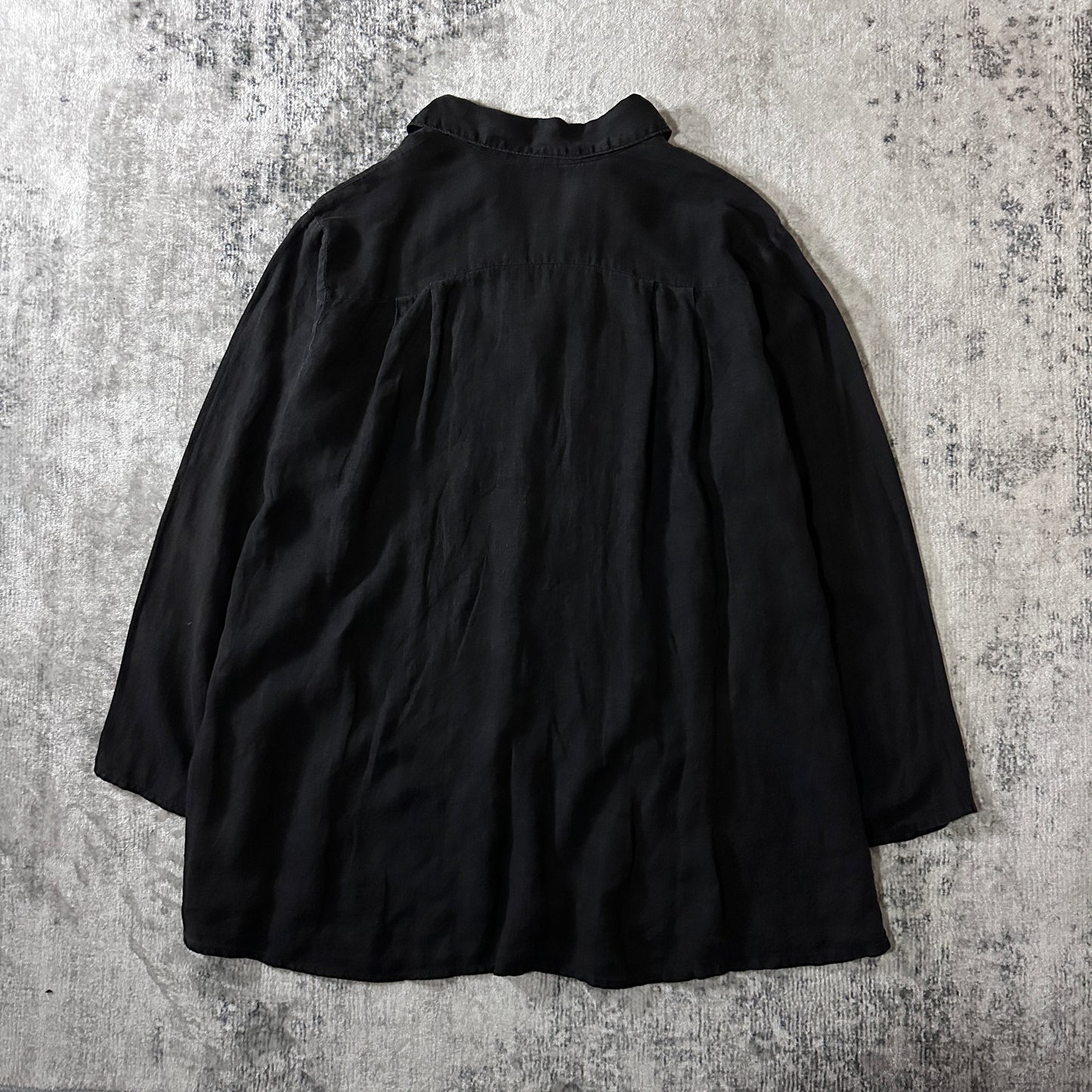 CP SHADES Linen Black Oversized Shirt Jacket