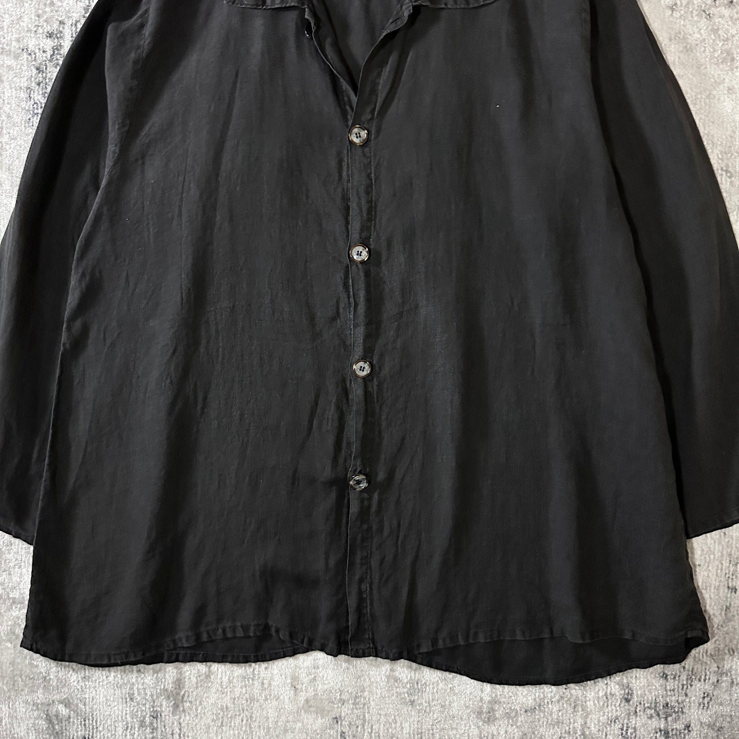 CP SHADES Linen Black Oversized Shirt Jacket