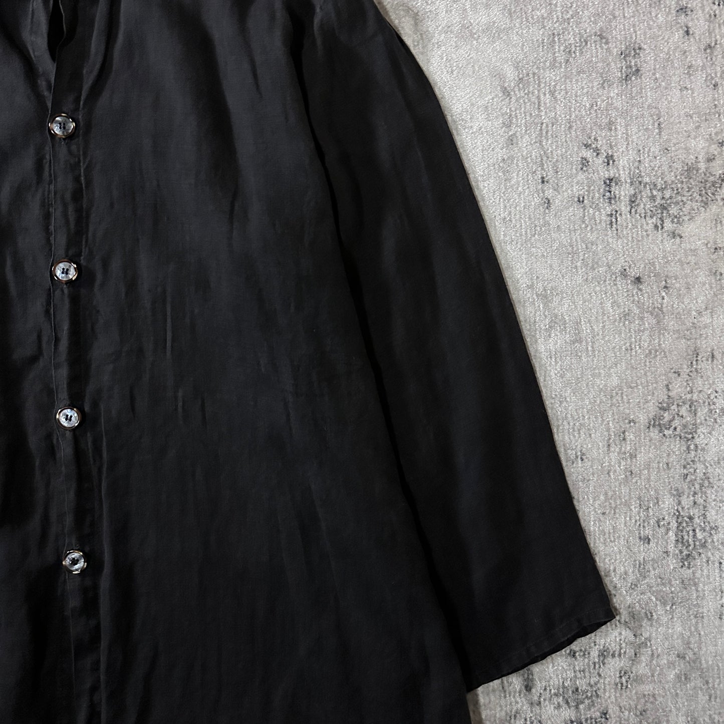 CP SHADES Linen Black Oversized Shirt Jacket