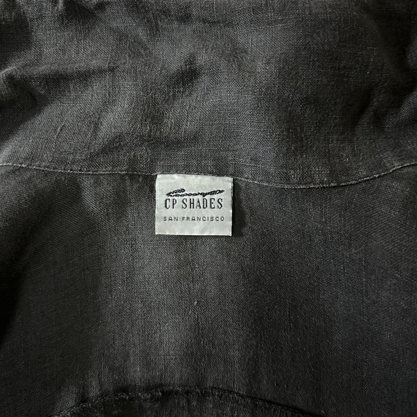 CP SHADES Linen Black Oversized Shirt Jacket