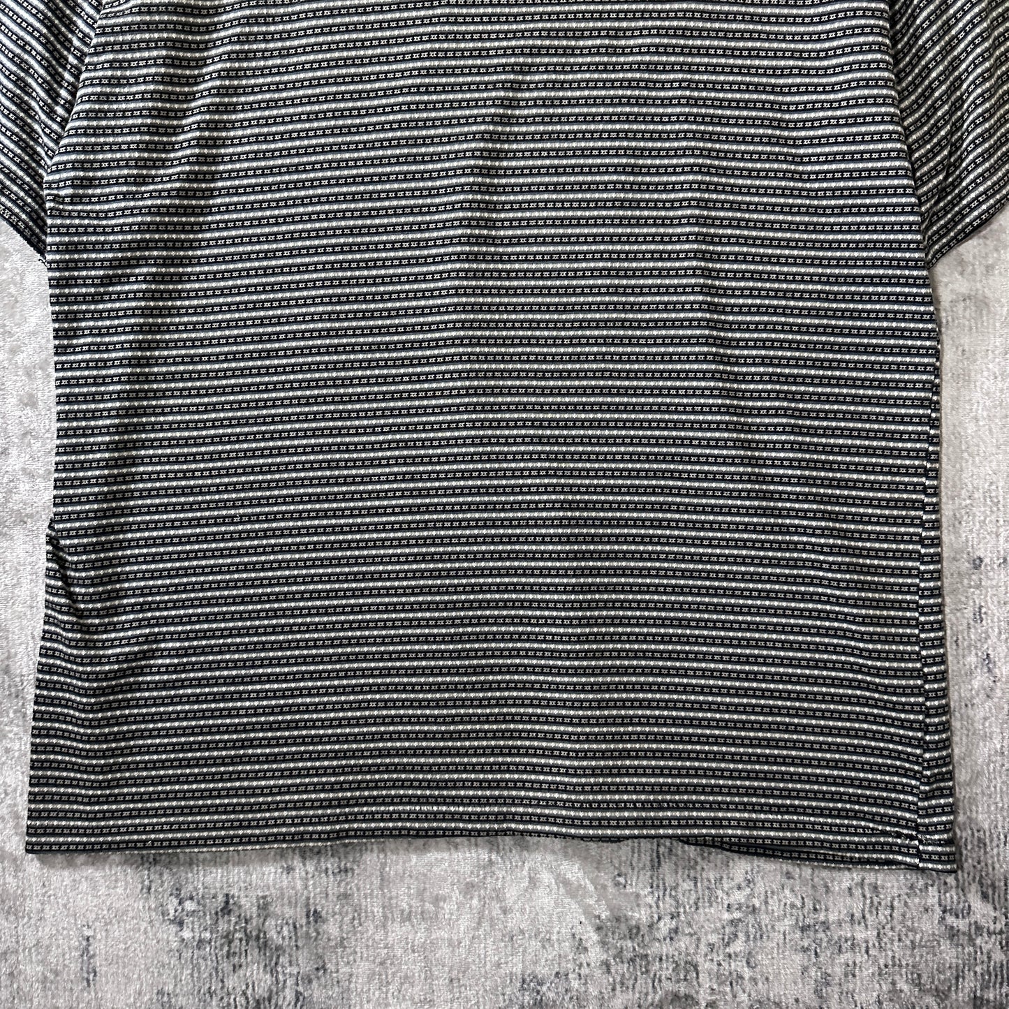 Combed Cotton Patterned T-Shirt Large Black Gray