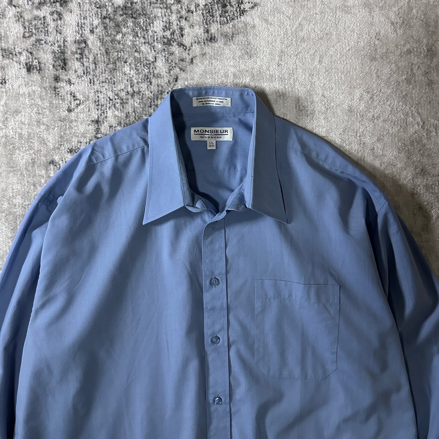 Givenchy Long Sleeve Shirt 17 1/2 Blue