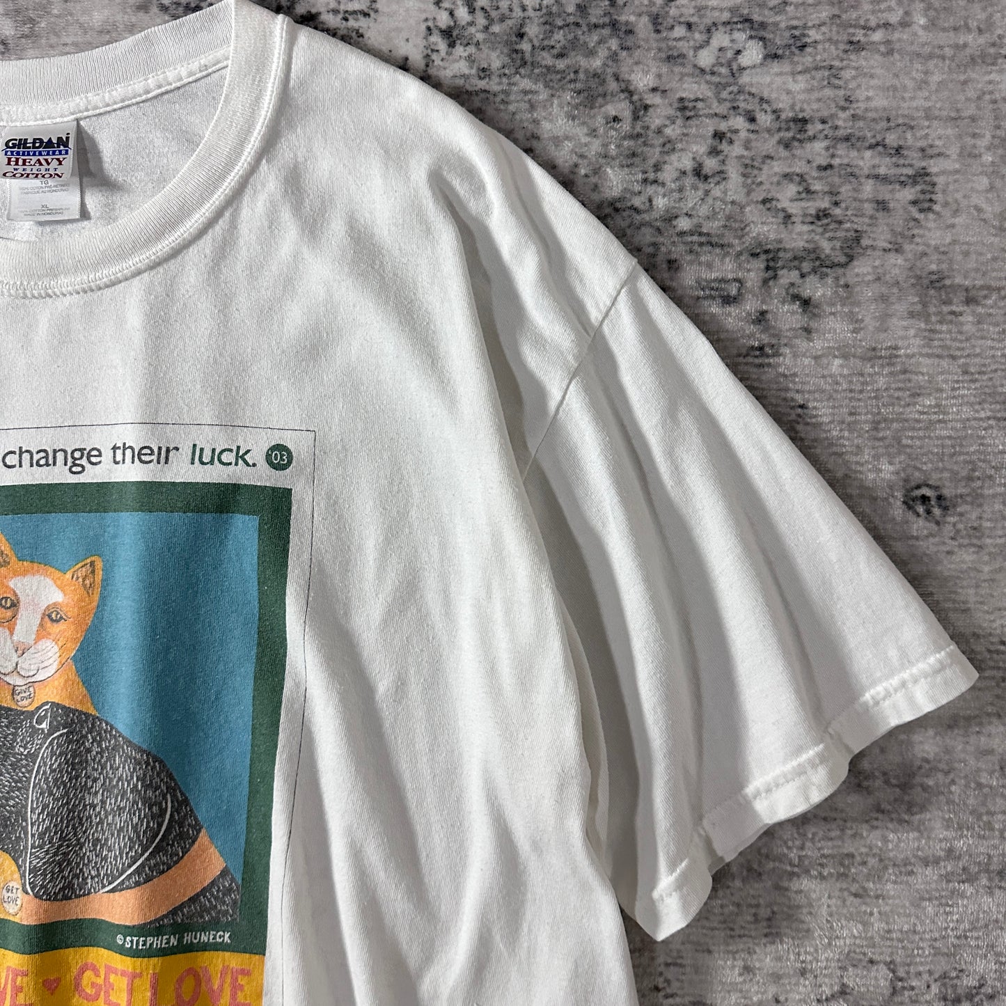 Cat Dog Graphic White Stephen Huneck PetSmart  T-Shirt XL
