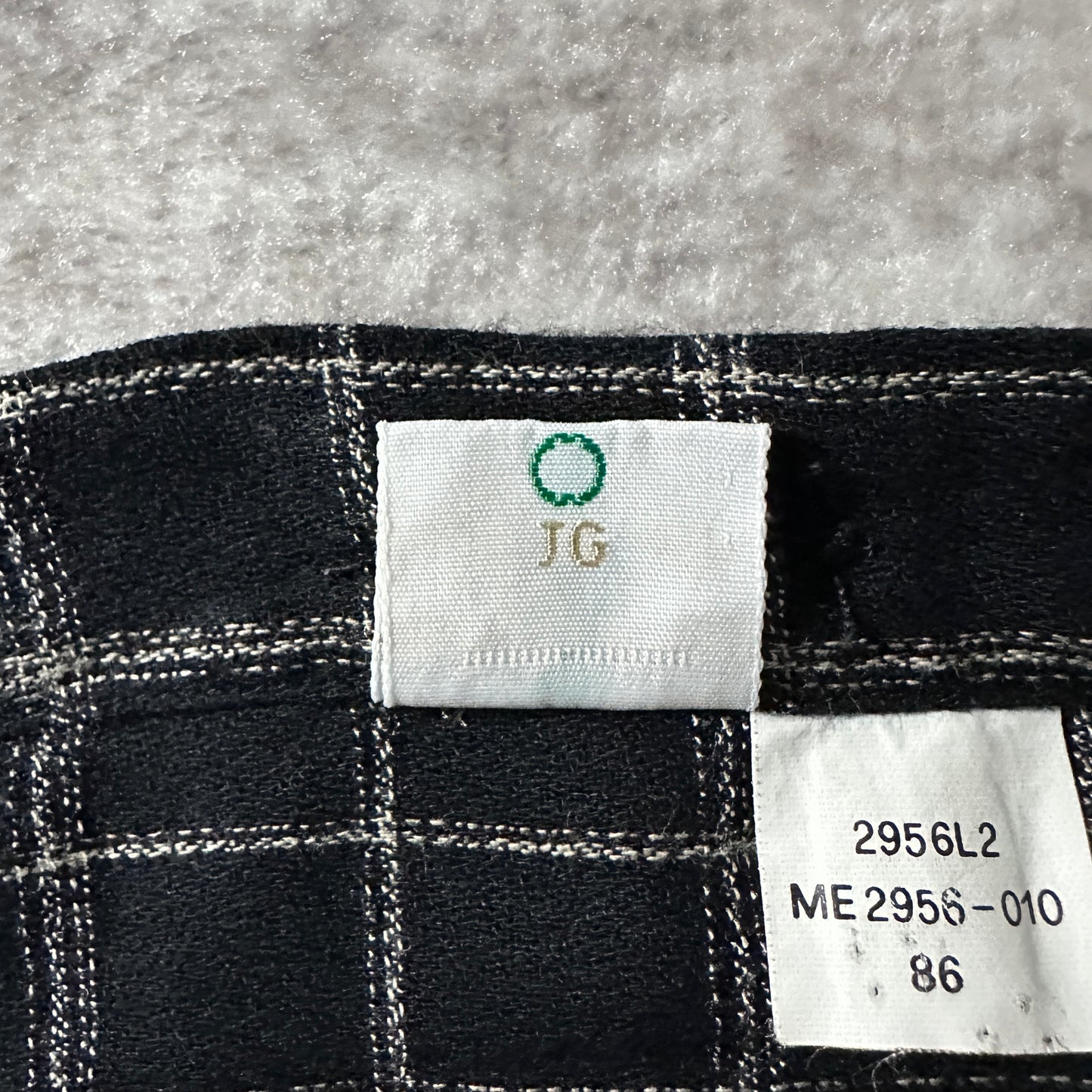 Perry Ellis Cotton　Rayon Black Windowpane Check Long Sleeve Shirt L