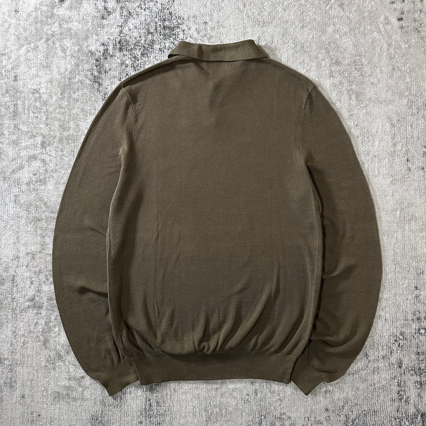Polo by Ralph Lauren Cotton Silk Long Sleeve Polo Shirt L Olive