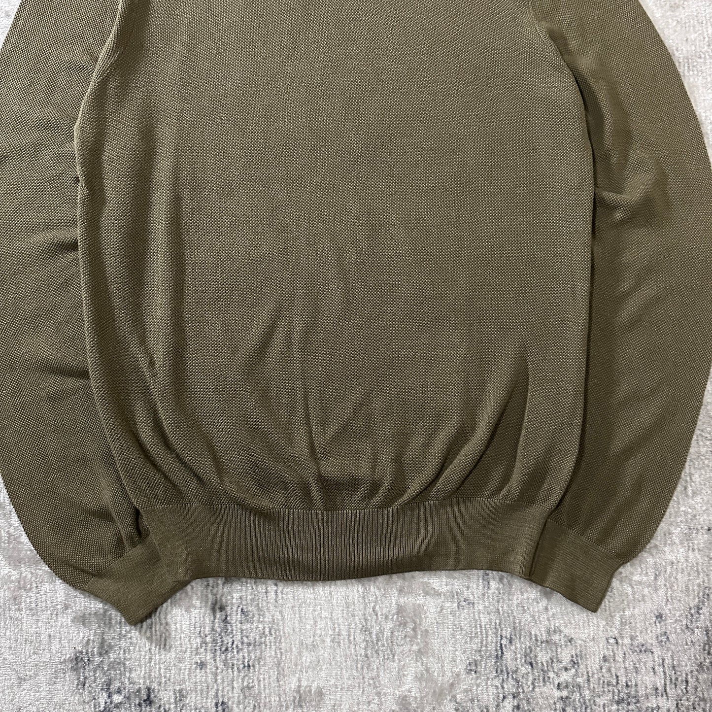 Polo by Ralph Lauren Cotton Silk Long Sleeve Polo Shirt L Olive