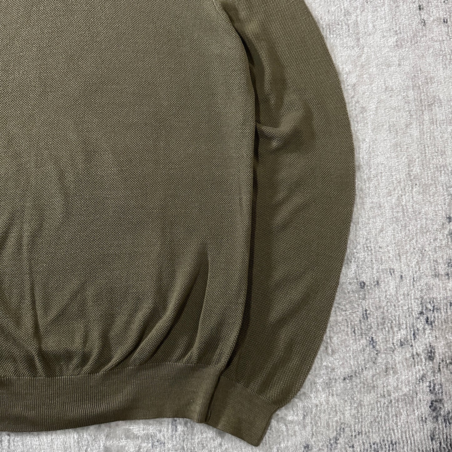 Polo by Ralph Lauren Cotton Silk Long Sleeve Polo Shirt L Olive