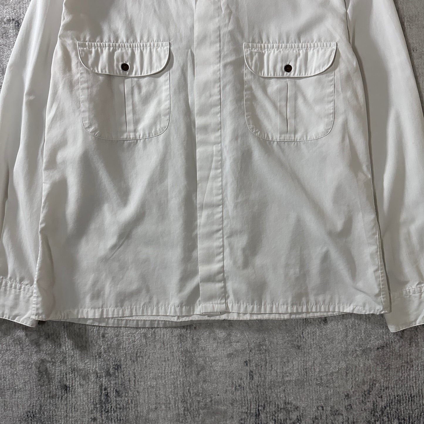 GIVENCHY Cotton Blend Long Sleeve Shirt M Ivory