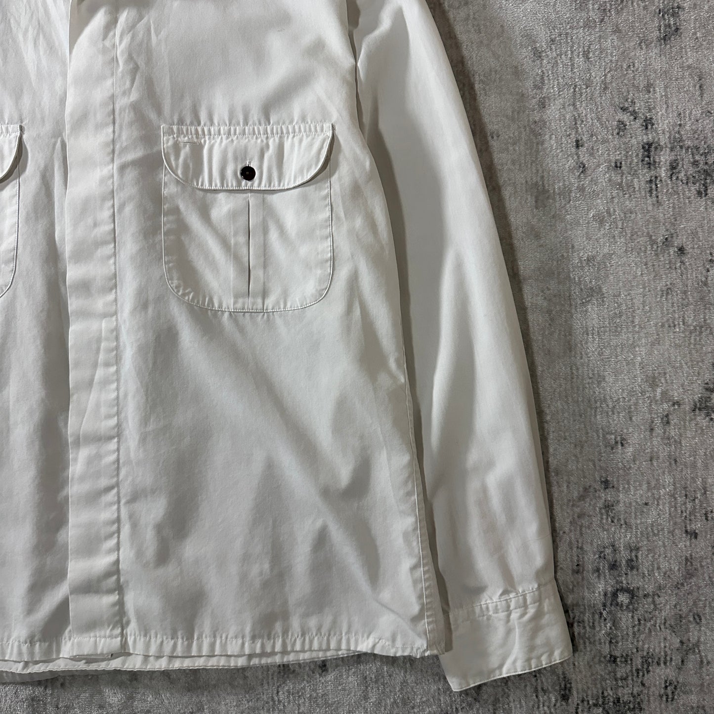 GIVENCHY Cotton Blend Long Sleeve Shirt M Ivory