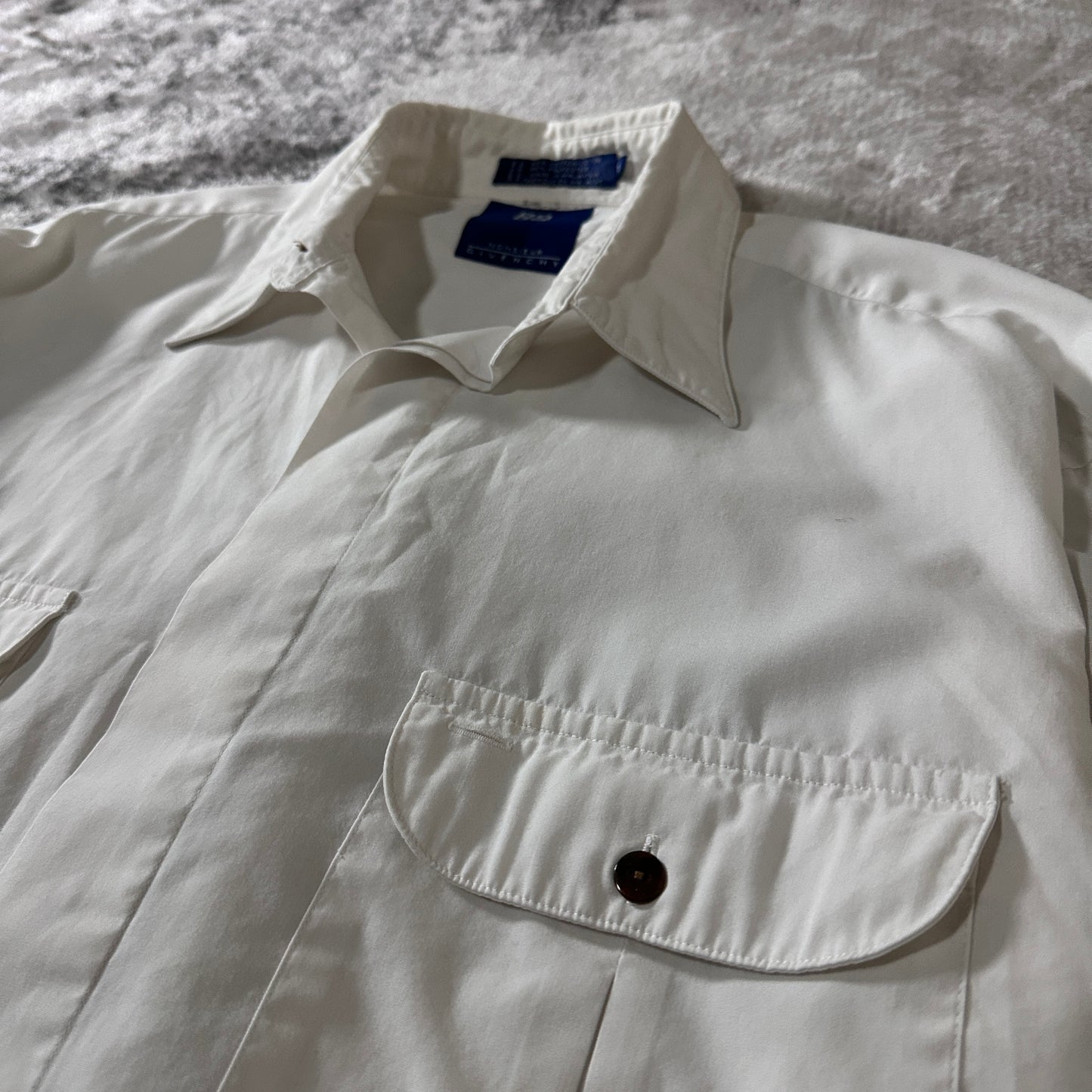 GIVENCHY Cotton Blend Long Sleeve Shirt M Ivory