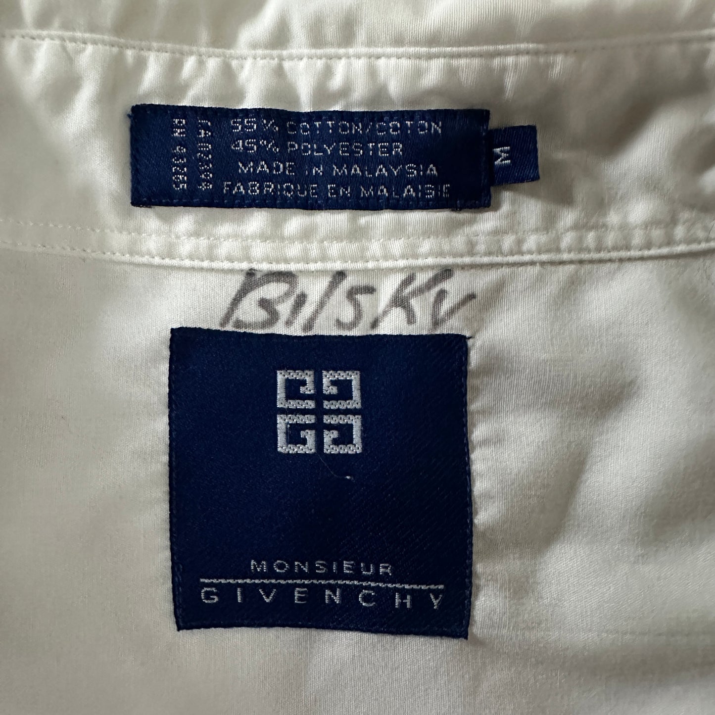 GIVENCHY Cotton Blend Long Sleeve Shirt M Ivory