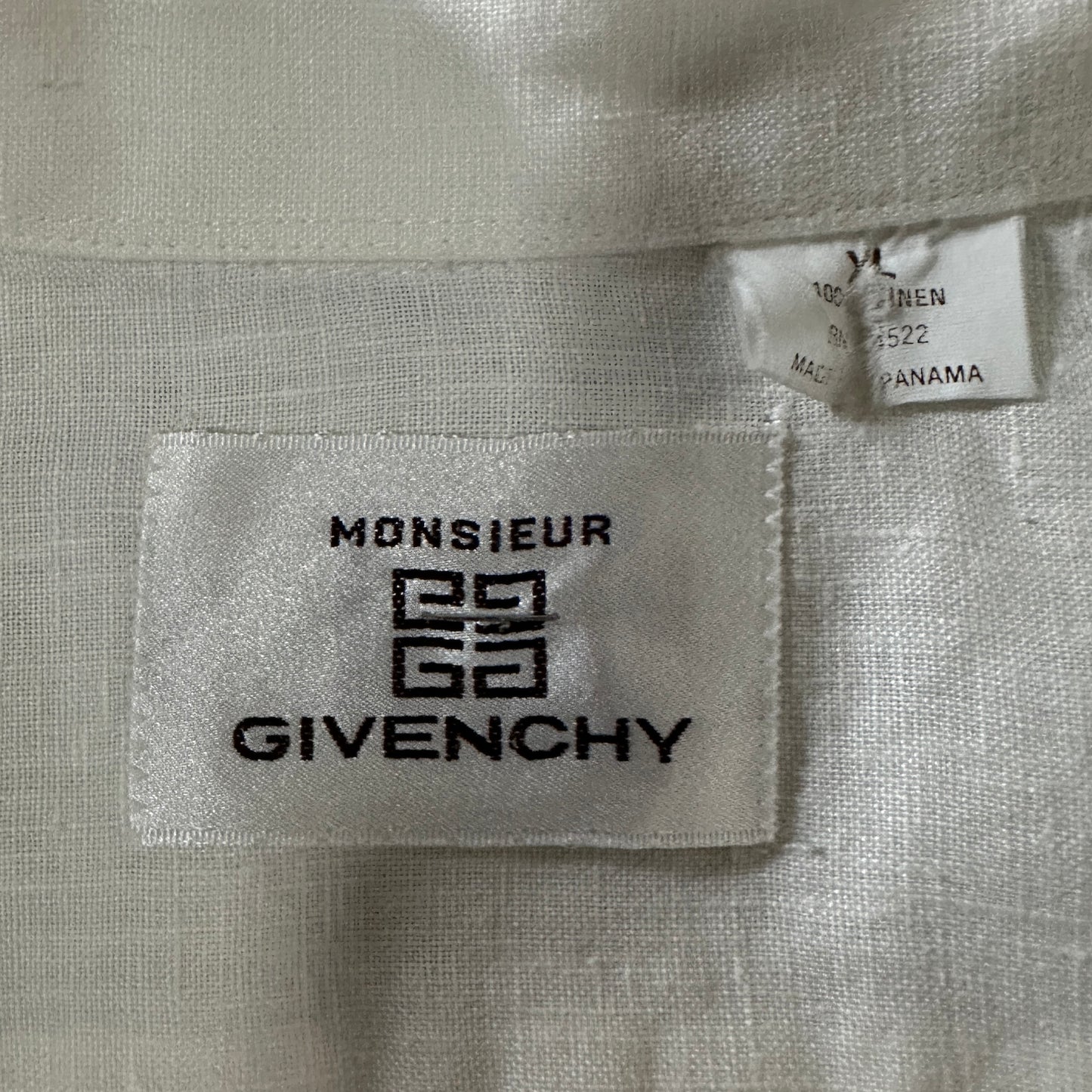 Givenchy  Linen Guayabera Shirt White Large Fit