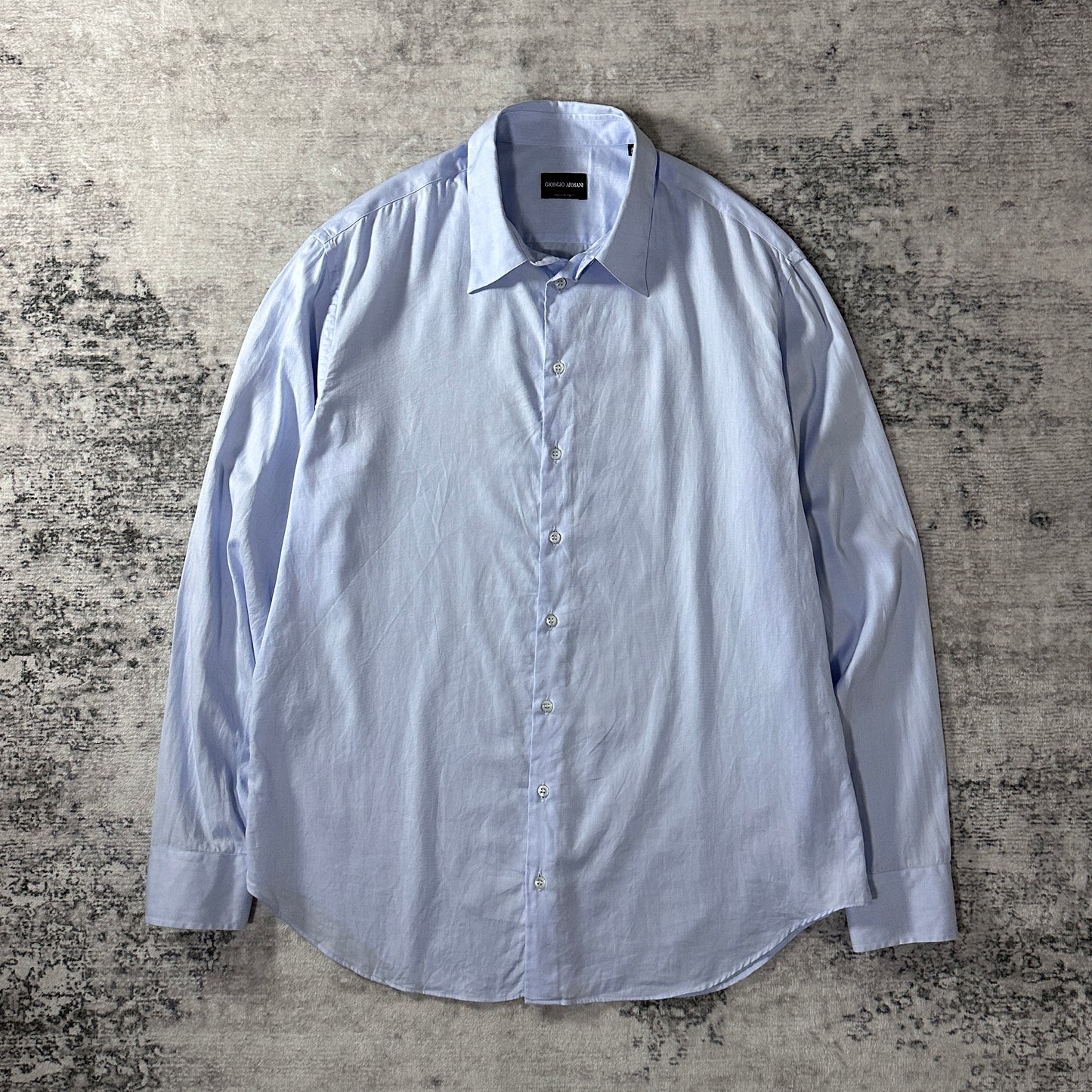 Giorgio Armani Cotton Shirt Light Blue Size 42 Made in Italy