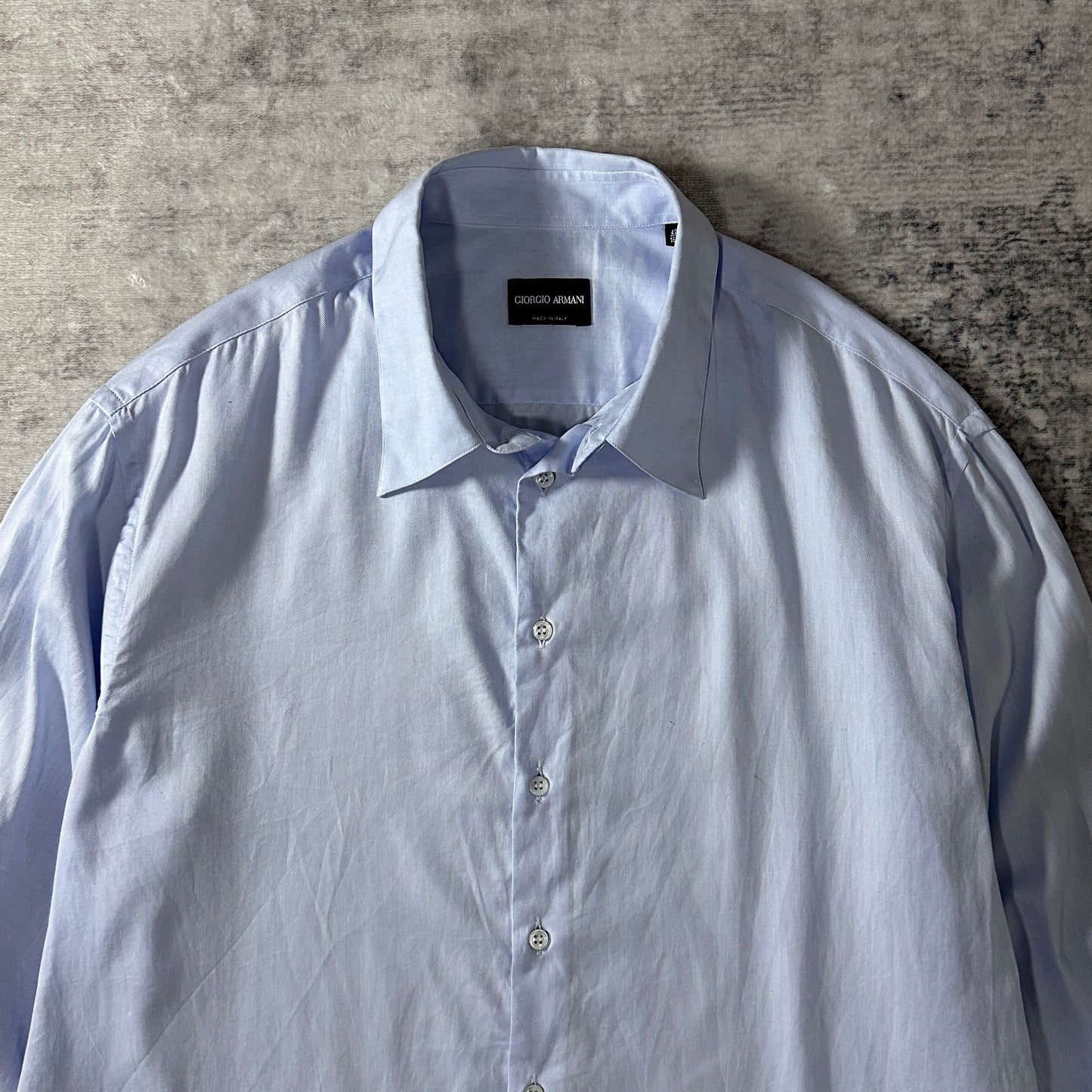 Giorgio Armani Cotton Shirt Light Blue Size 42 Made in Italy
