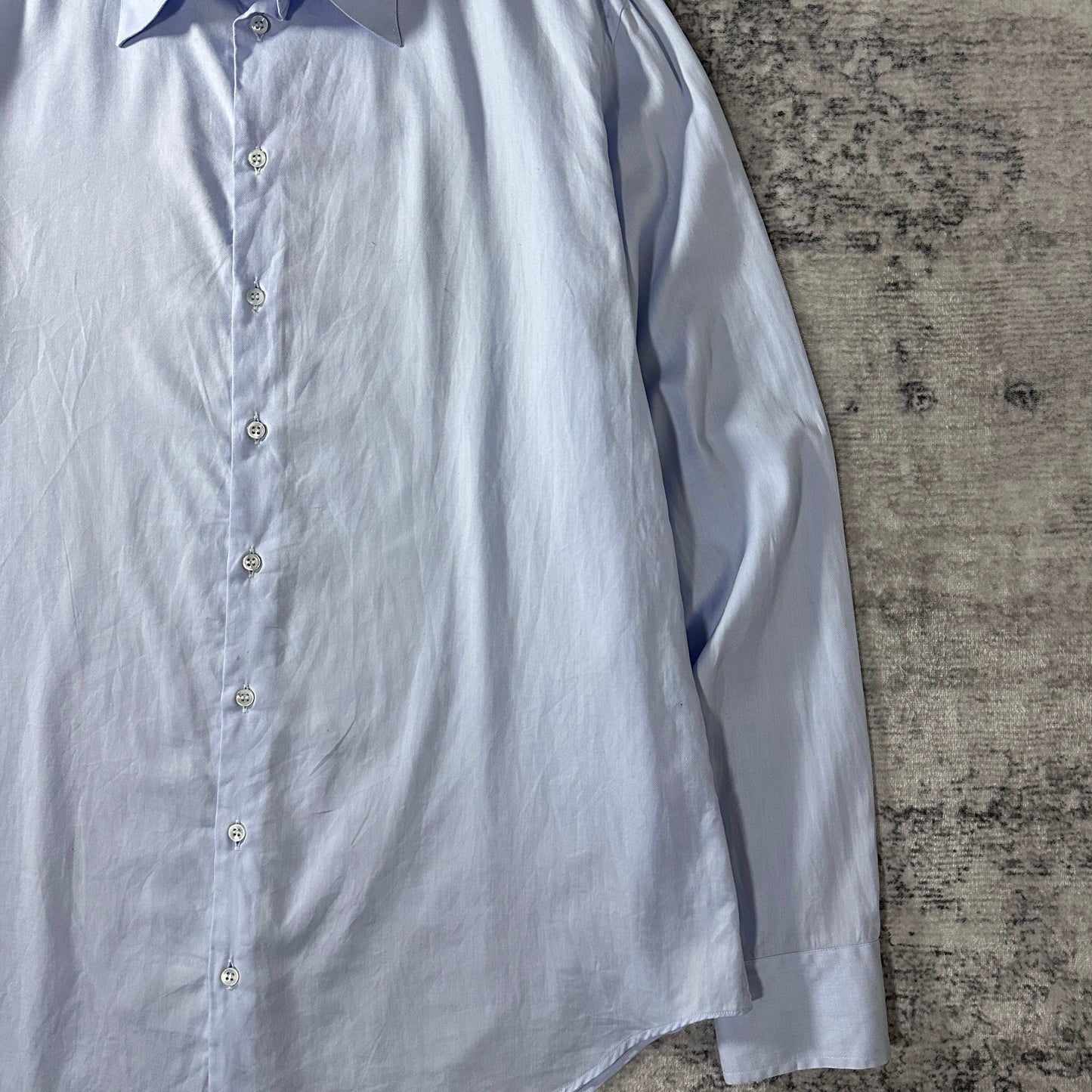 Giorgio Armani Cotton Shirt Light Blue Size 42 Made in Italy