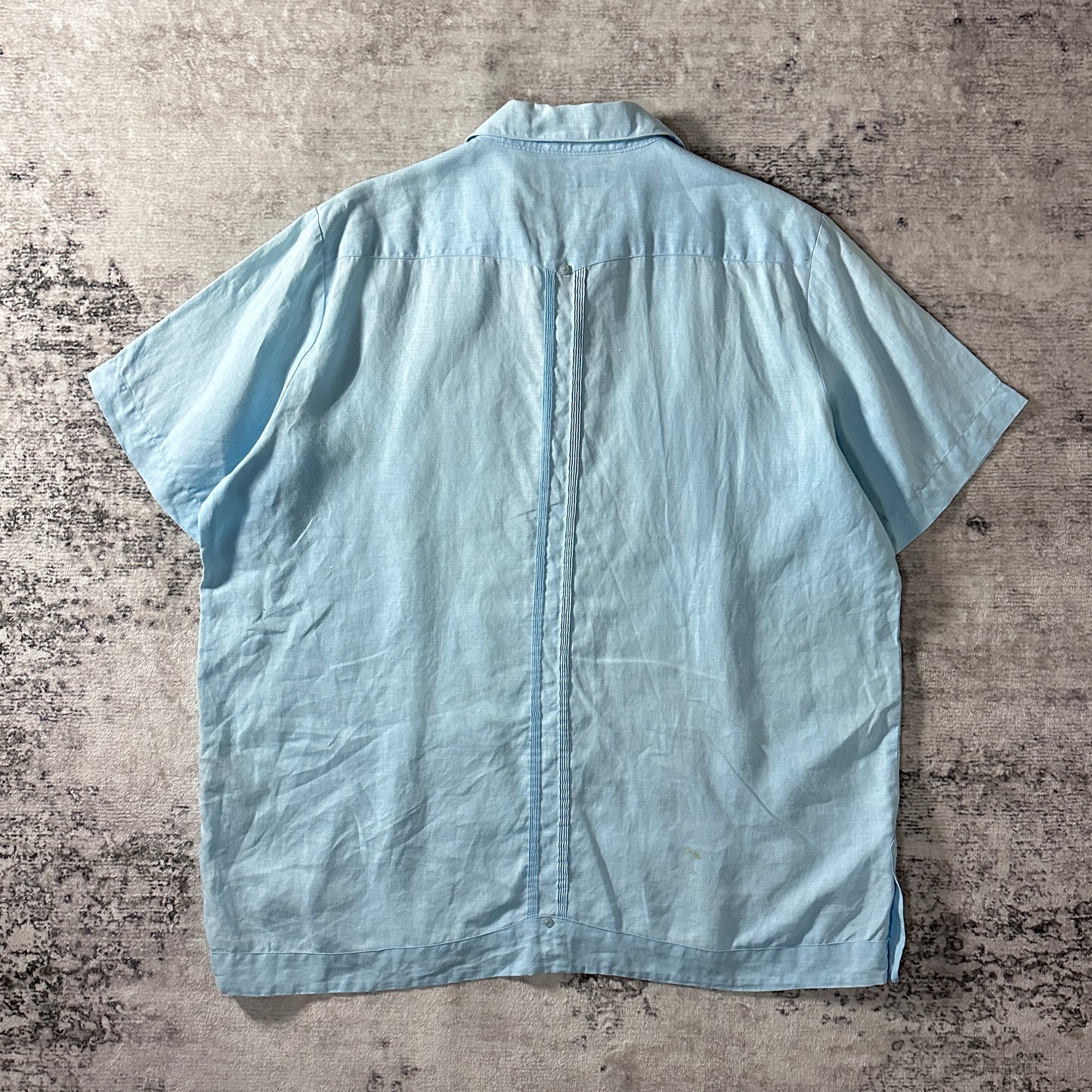 GIVENCHY  Linen Light Blue Guayabera Shirt XL