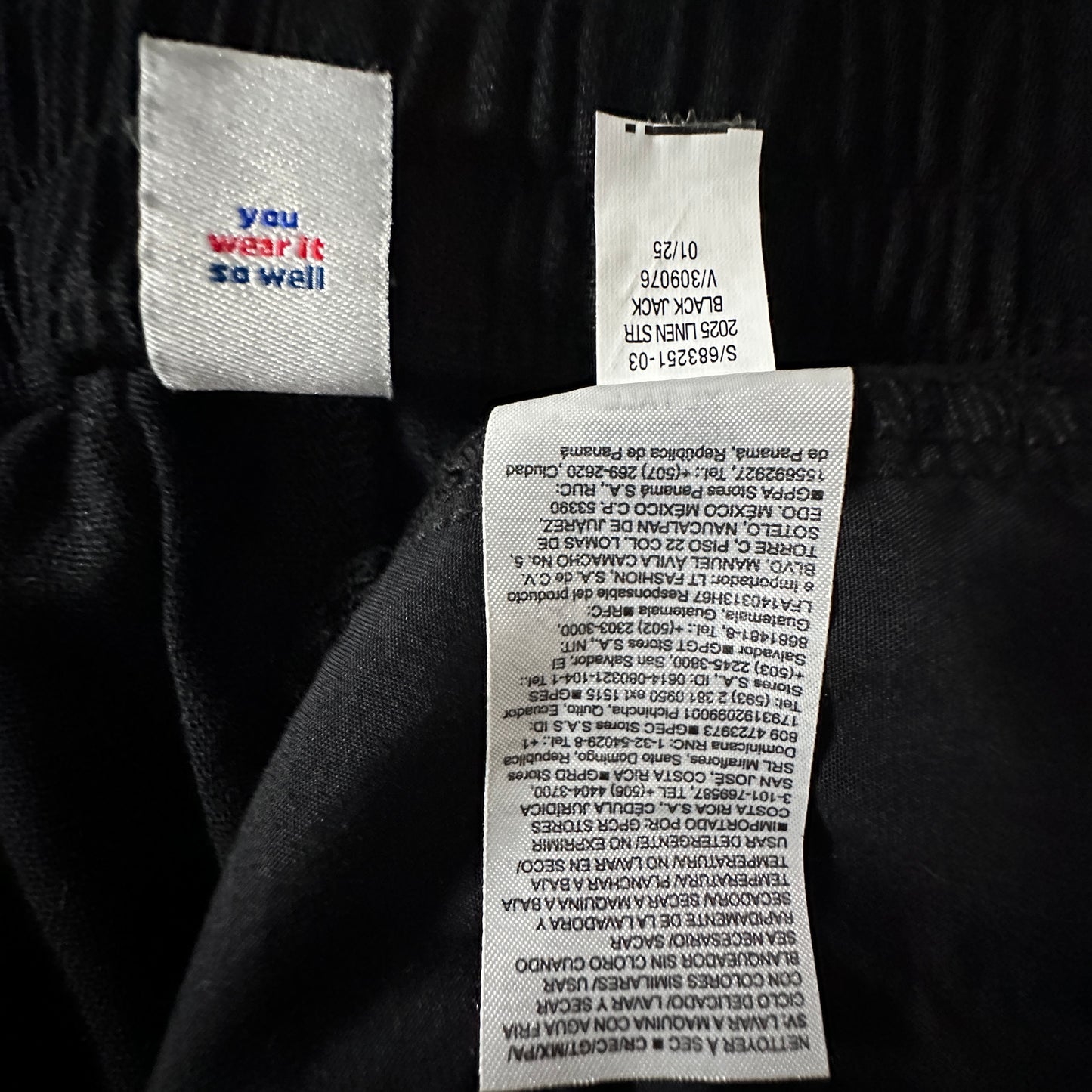 Old Navy Linen Blend High Rise Straight Pants Black XL Tall