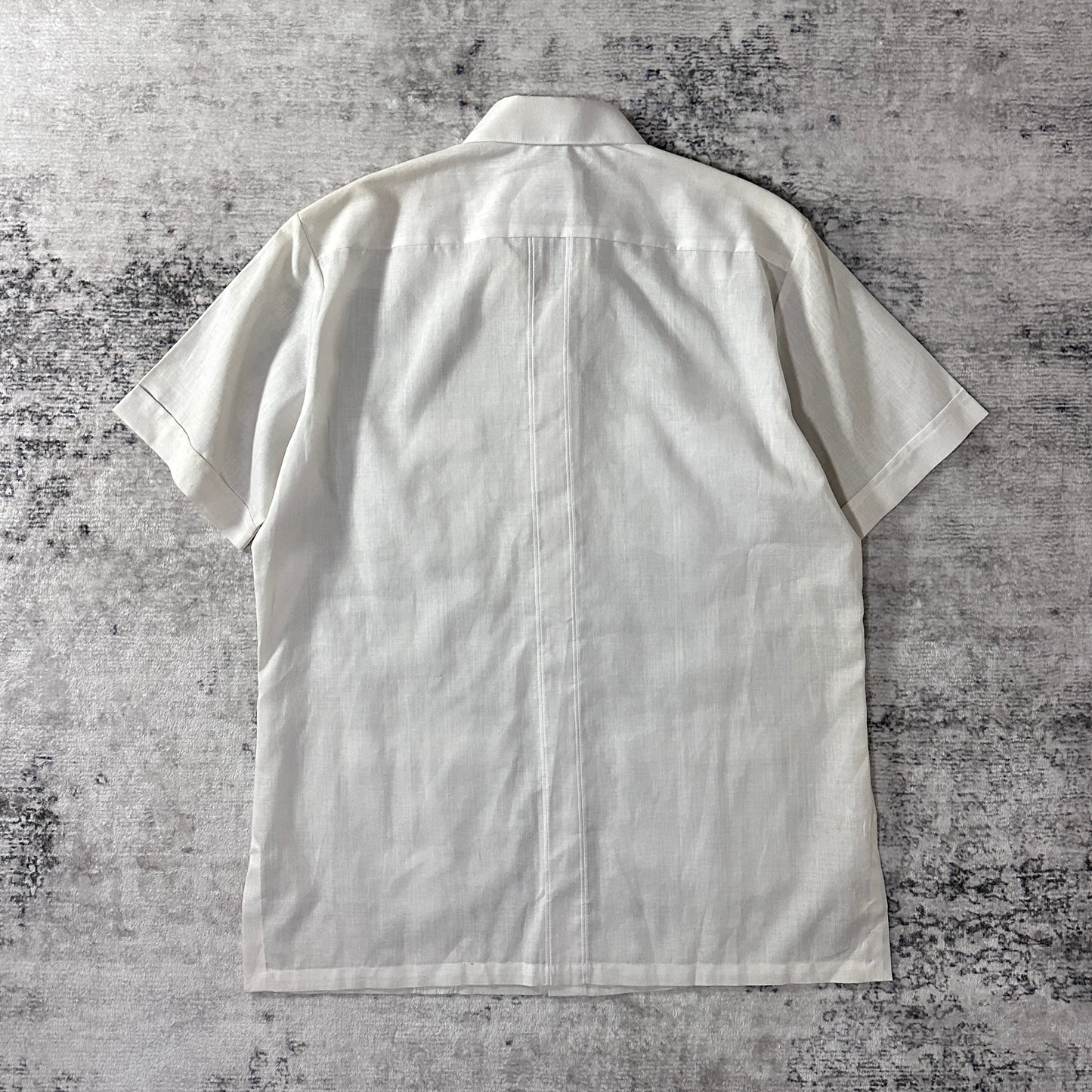Givenchy White Ramie Blend Short Sleeve Guayabera Shirt M