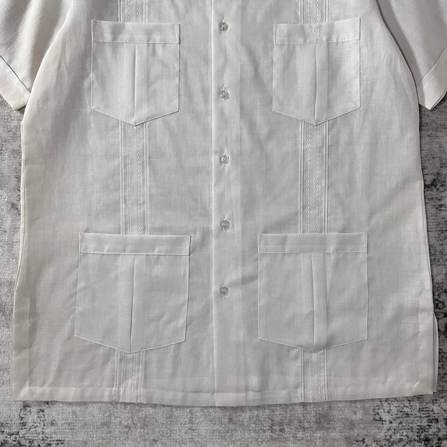 Givenchy White Ramie Blend Short Sleeve Guayabera Shirt M