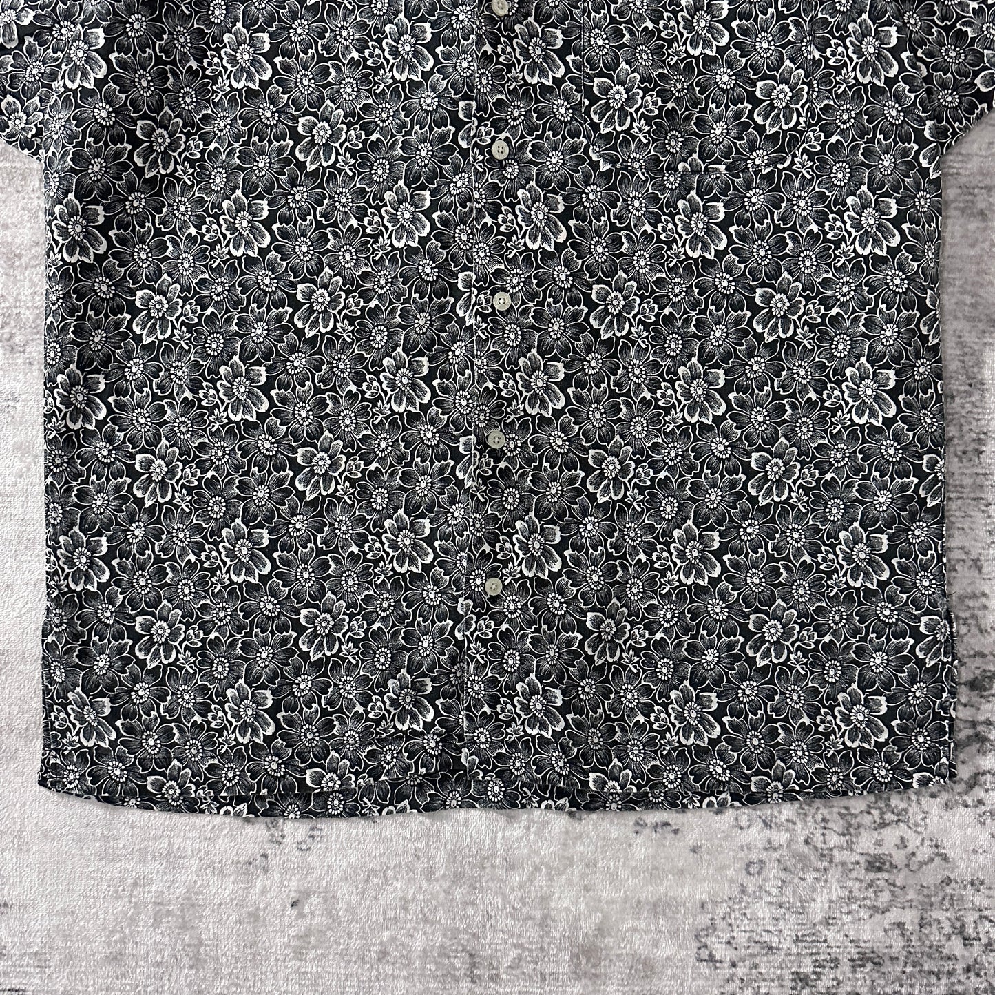 Ralph Lauren Clayton Linen Cotton Floral Shirt S Black White