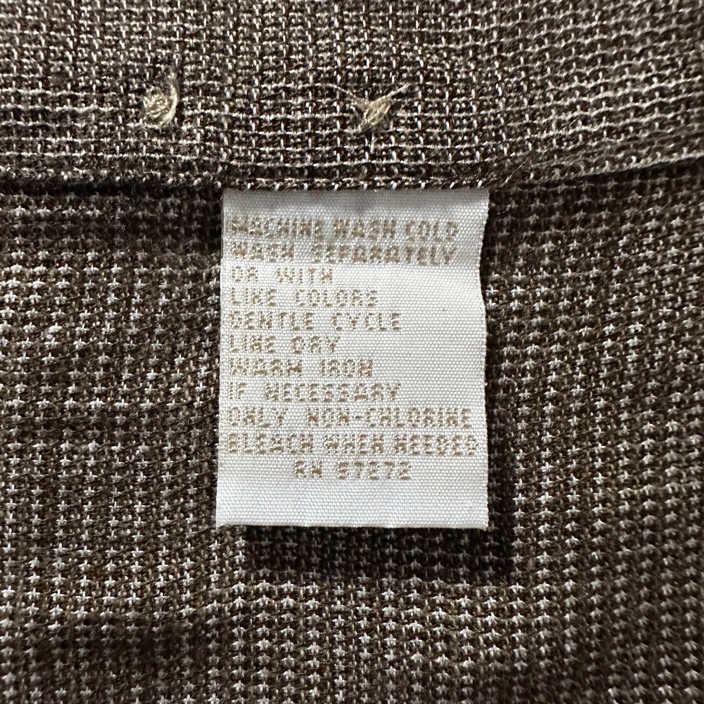 Perry Ellis Cotton Rayon Check Shirt L Olive Brown