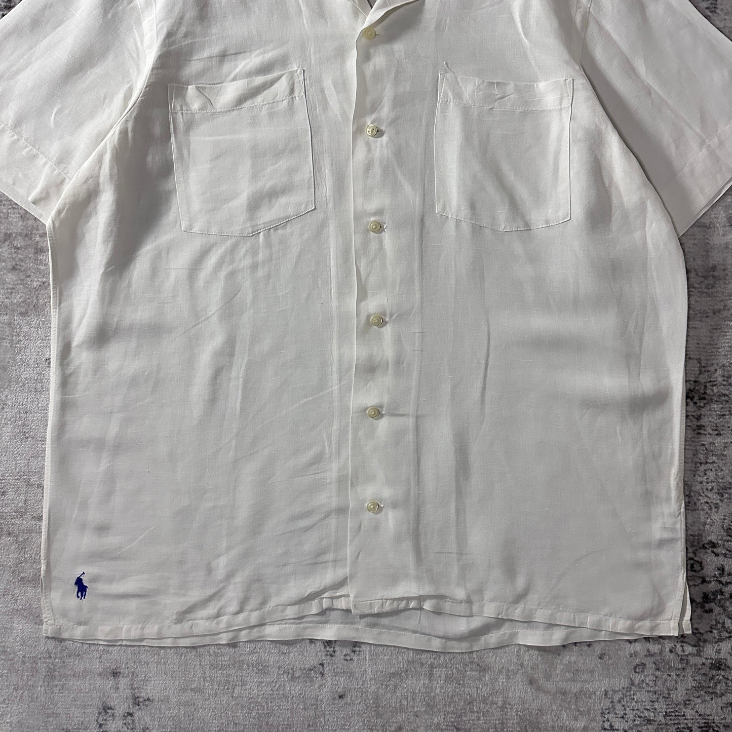 POLO Ralph Lauren Linen Silk Open Collar Shirt L White