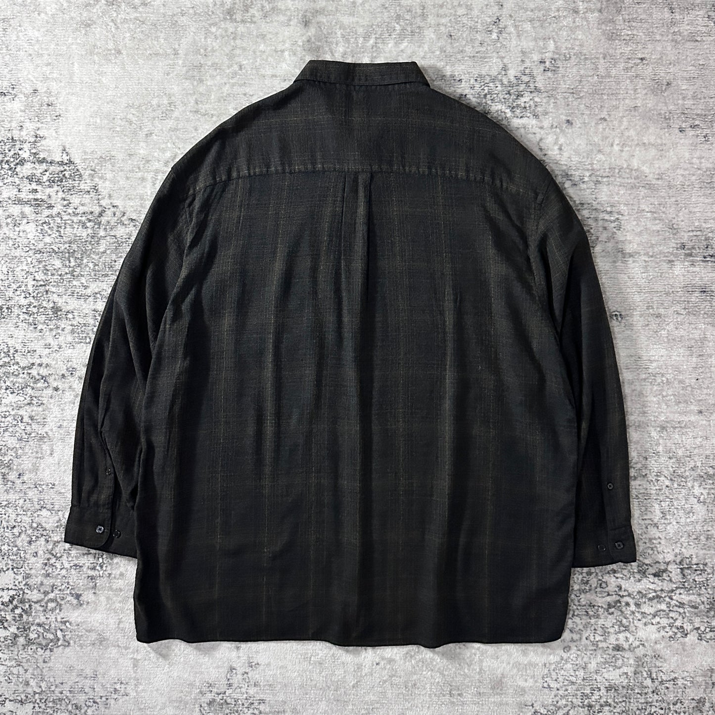 Perry Ellis Portfolio Cotton Rayon Check Shirt 2X Big Black