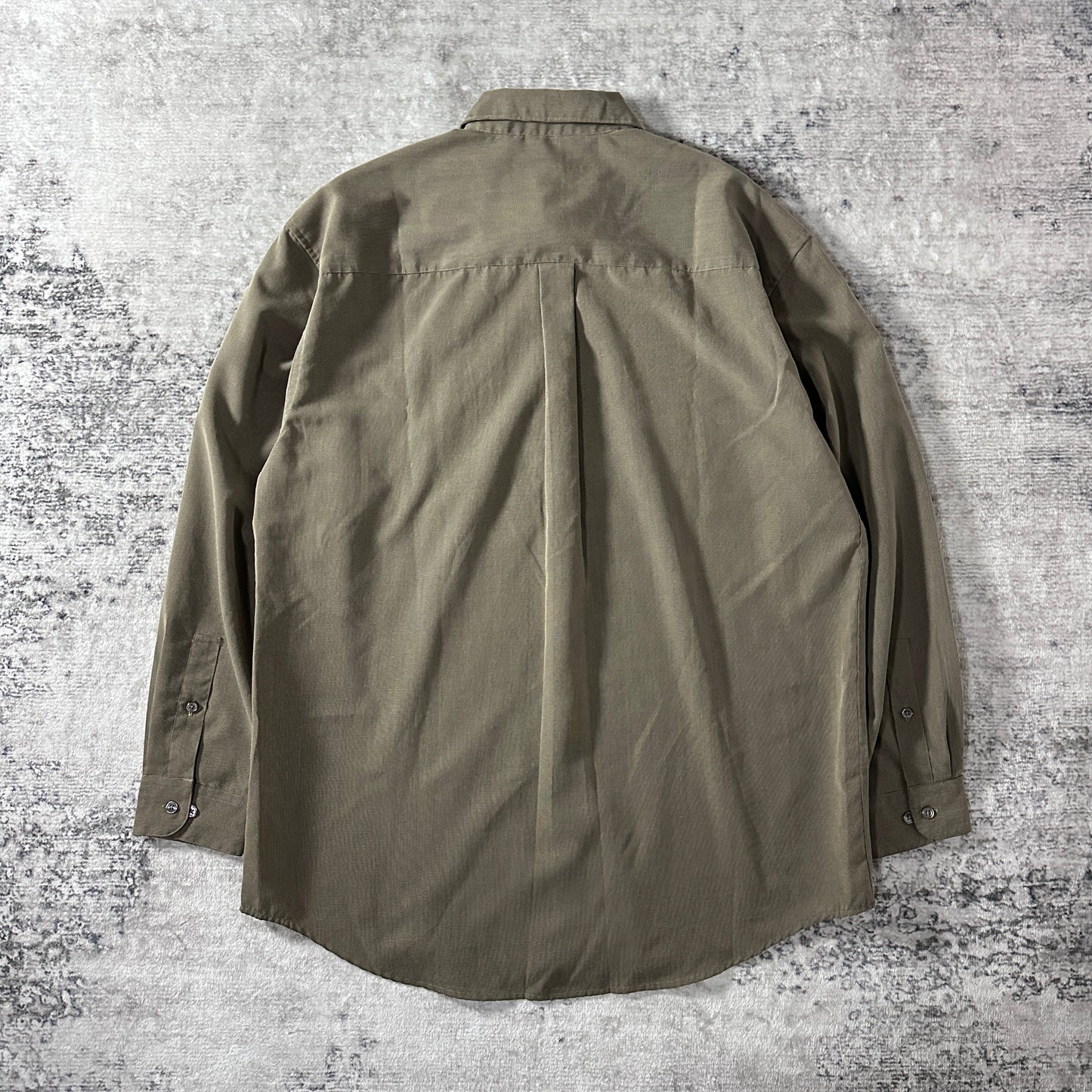 Perry Ellis Cotton Rayon Check Shirt L Olive Brown