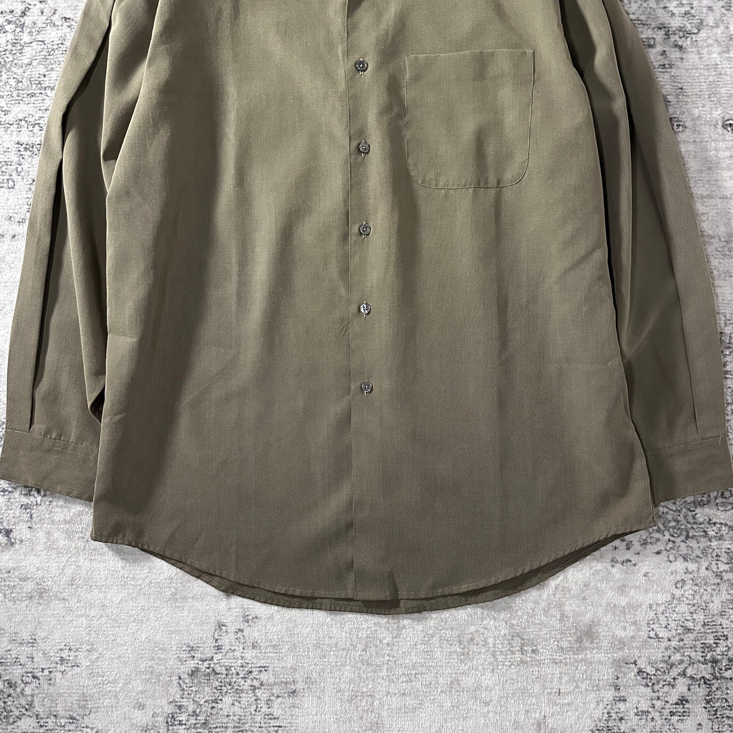 Perry Ellis Cotton Rayon Check Shirt L Olive Brown