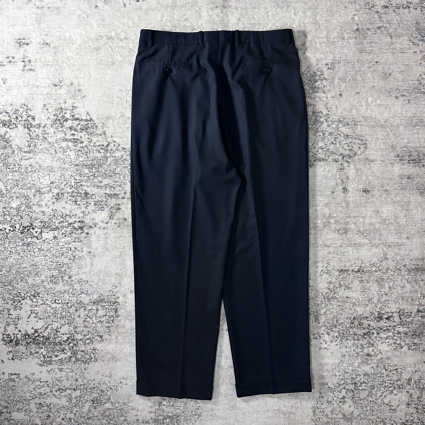 Zanella  Navy Wool Pleated Trousers 36