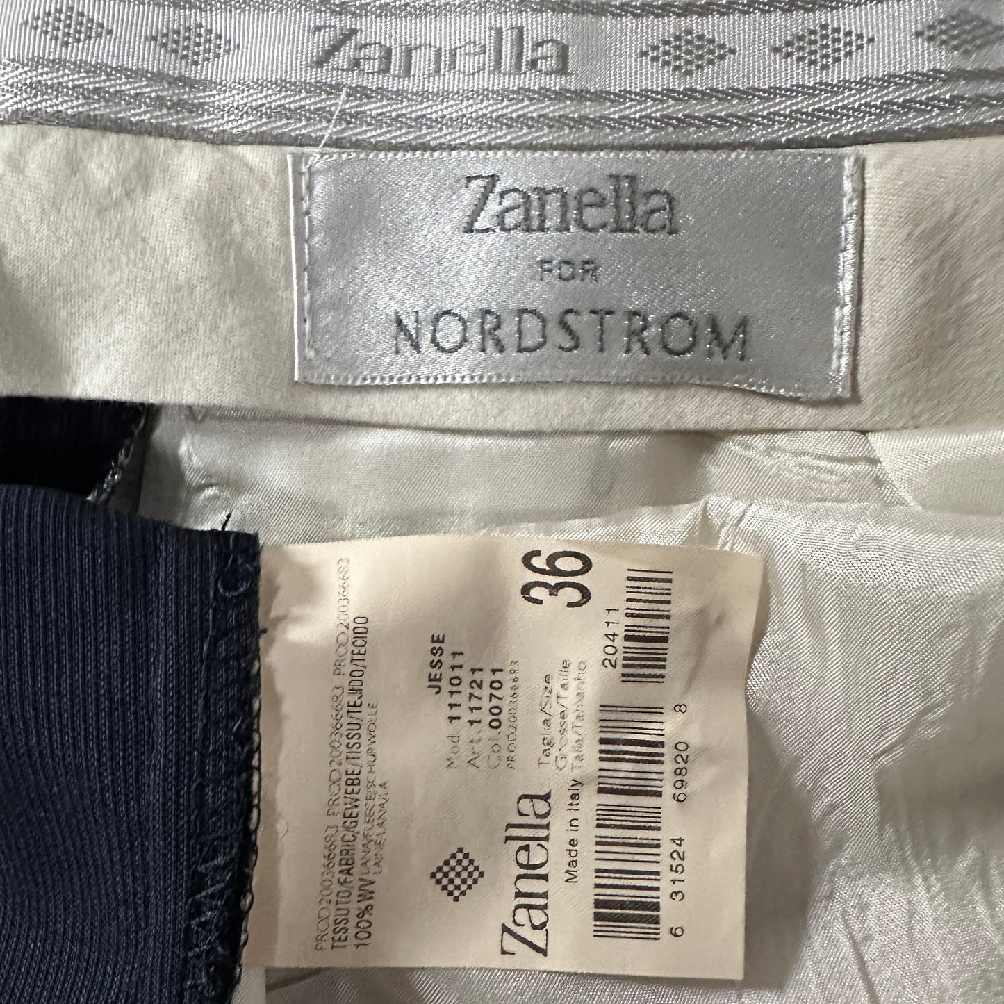 Zanella  Navy Wool Pleated Trousers 36