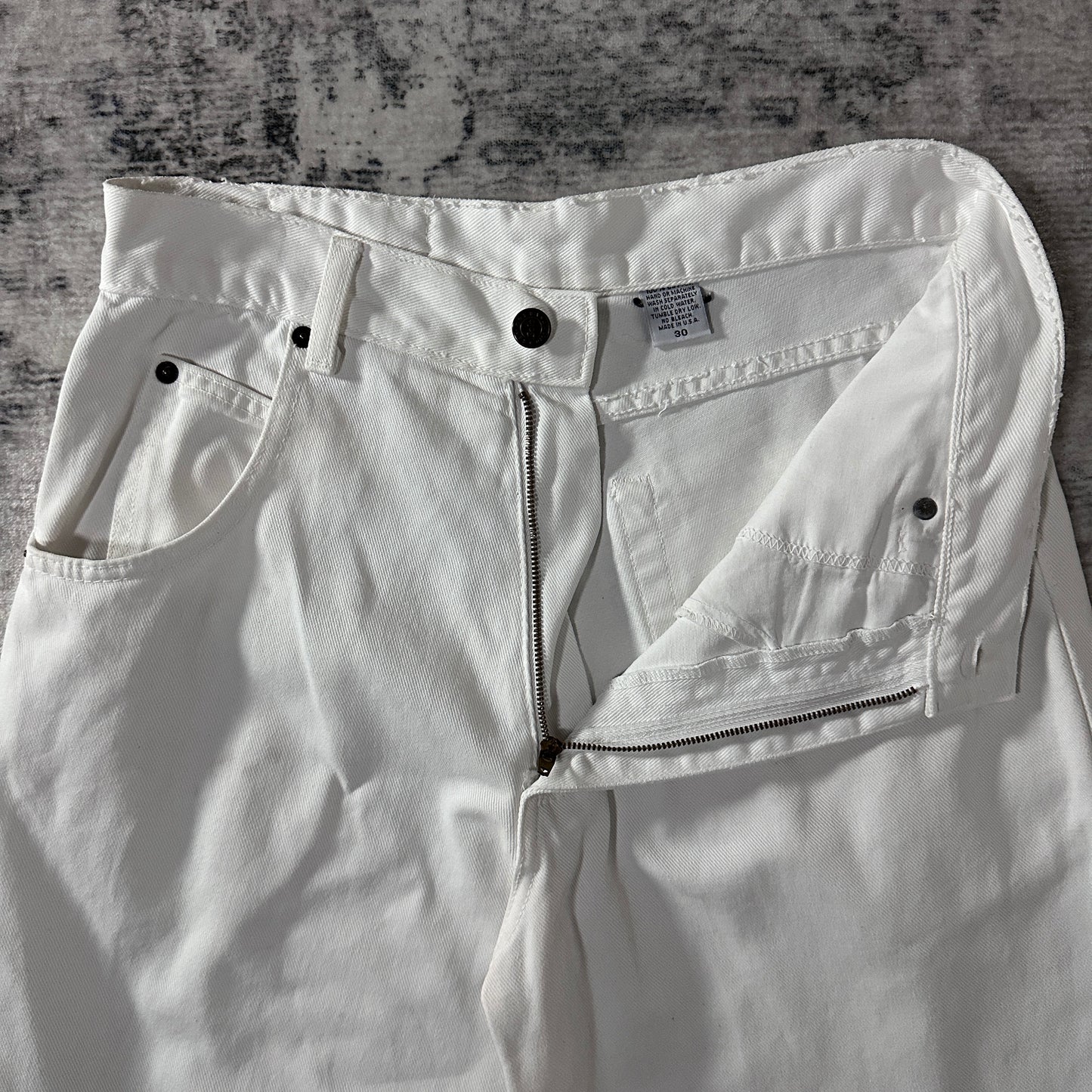 SOLO SEMORE Cotton White Denim Pants Made in USA Size 30